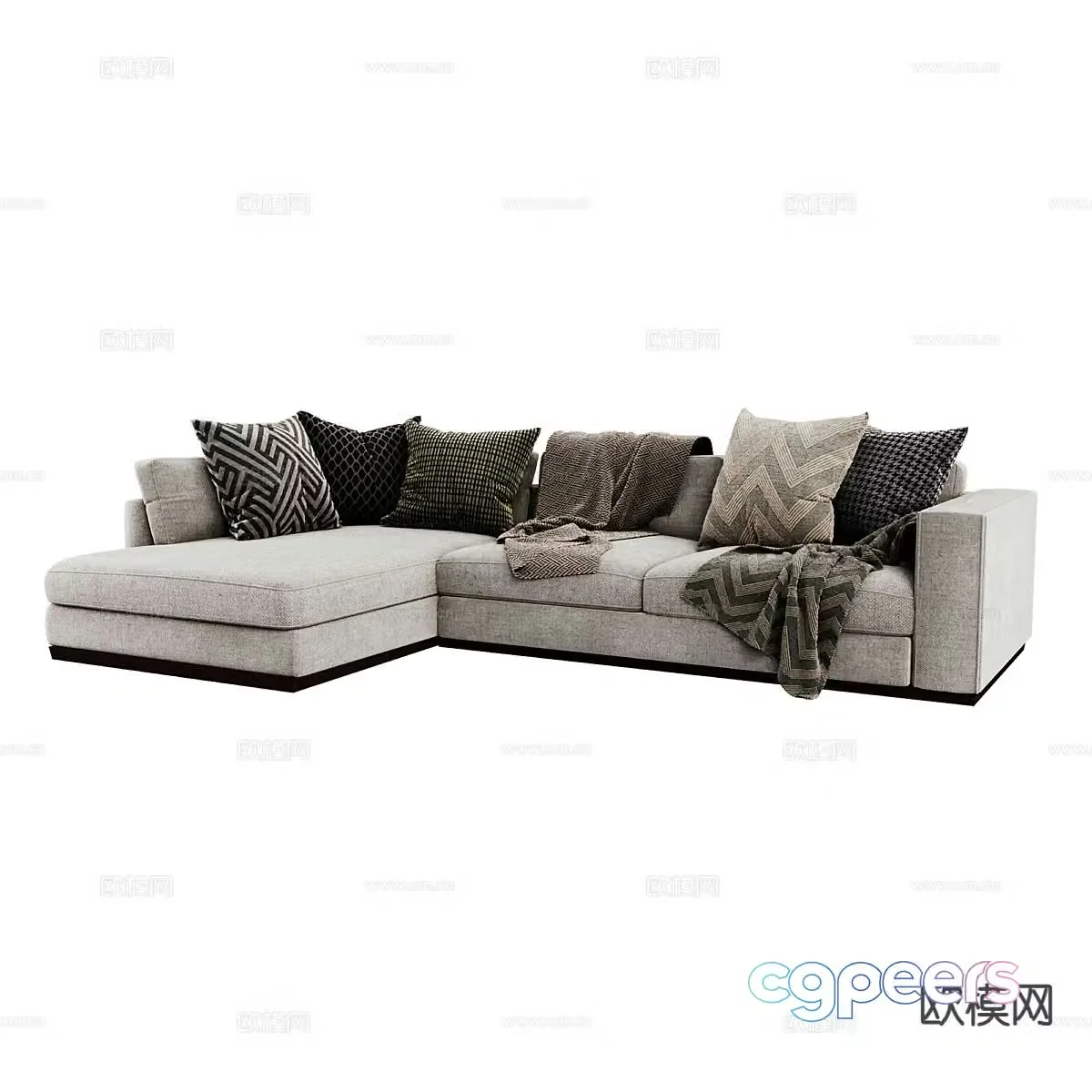 Modern fabric sofa corner sofa 3d model