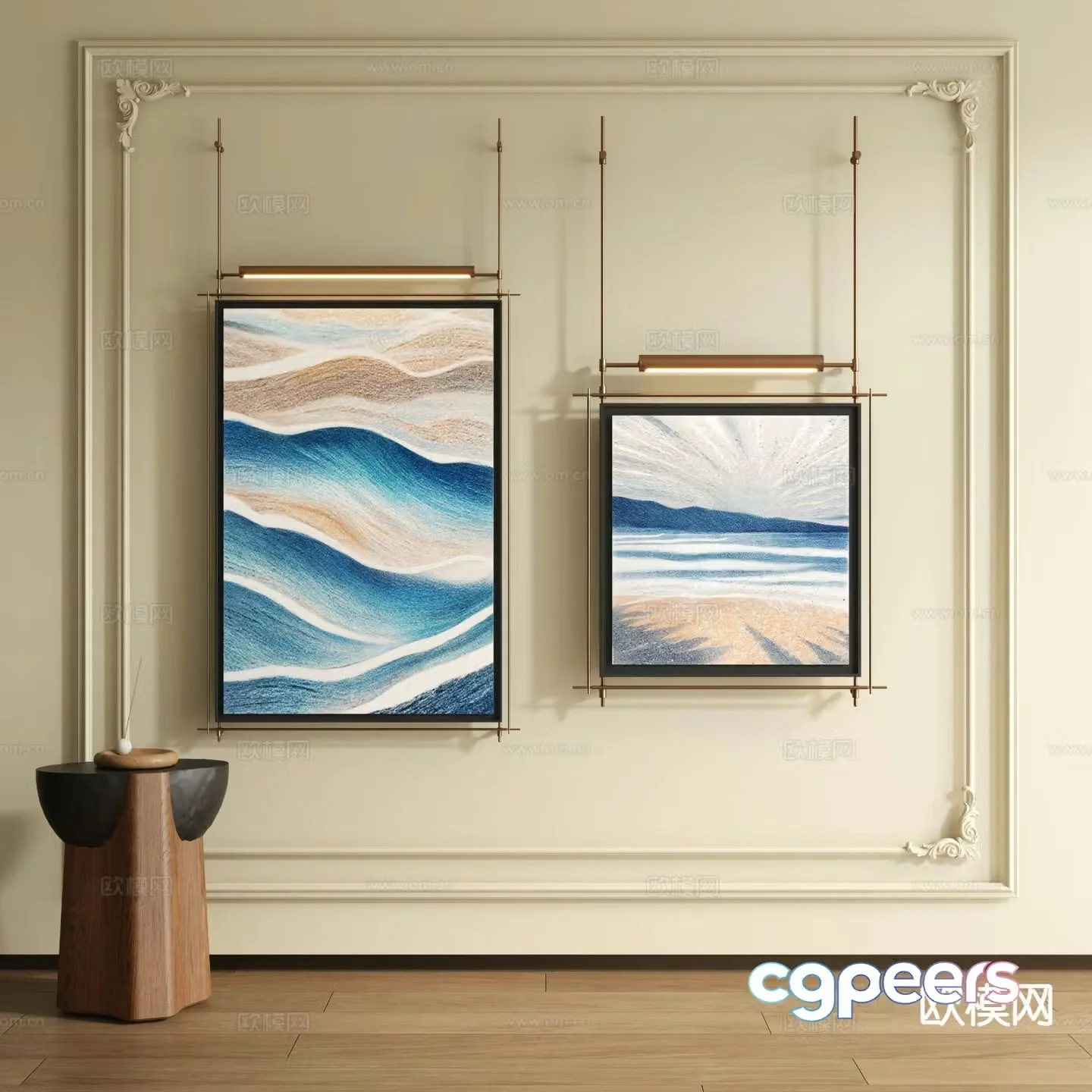 Modern art painting decorative painting 3d model