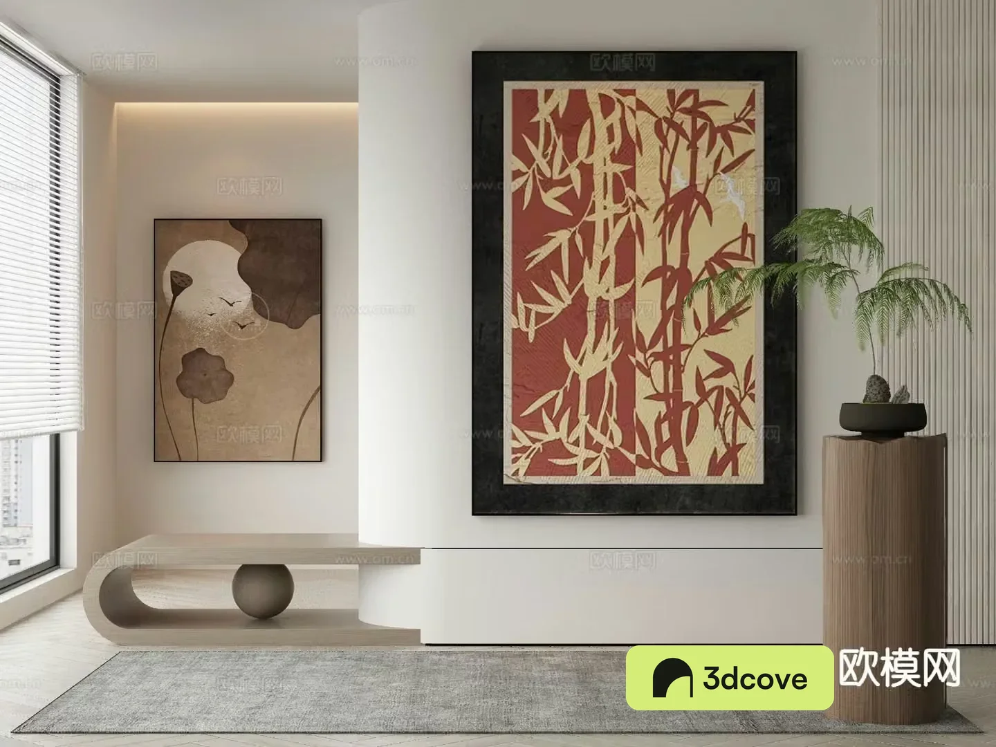 New Chinese style decorative painting bamboo shadow painting