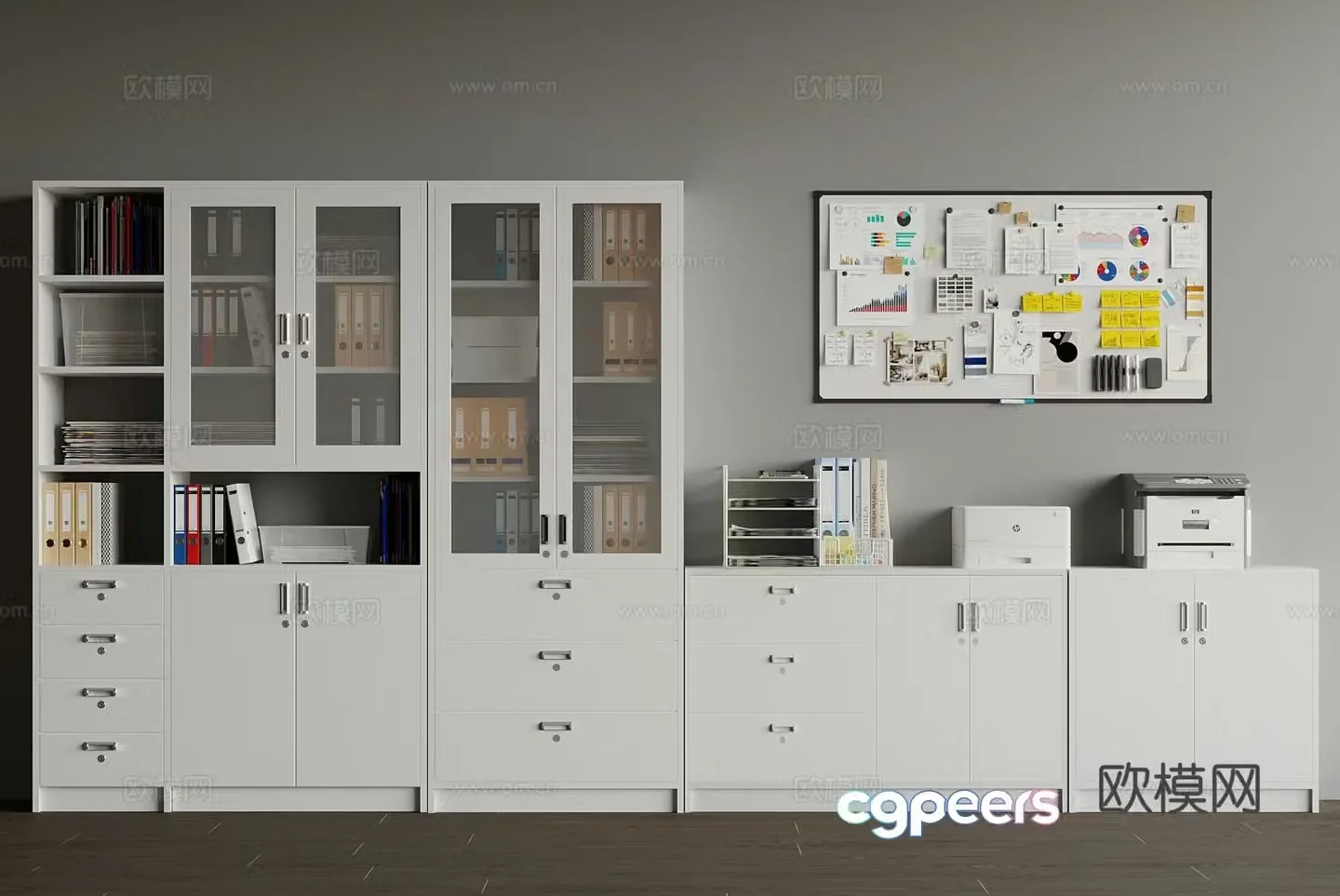 Modern filing cabinet printer metal cabinet filing cabinet 3d model