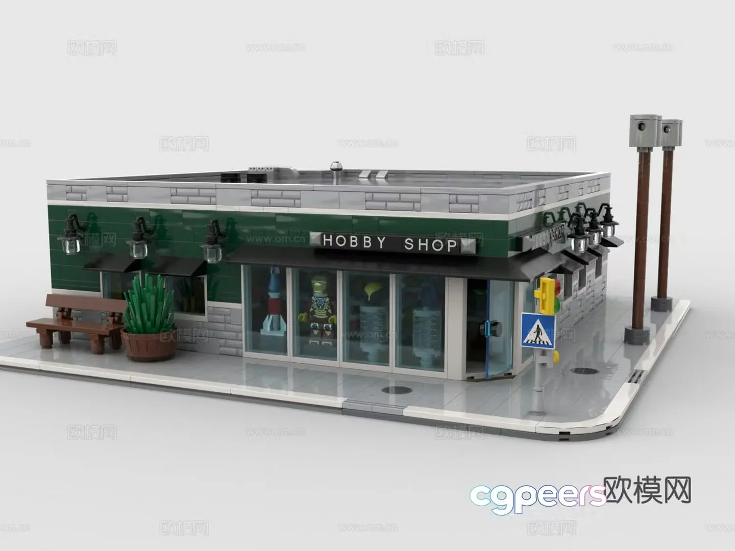 LEGO LEGO Toys Building Blocks Shop Store Street Architecture 3D Model