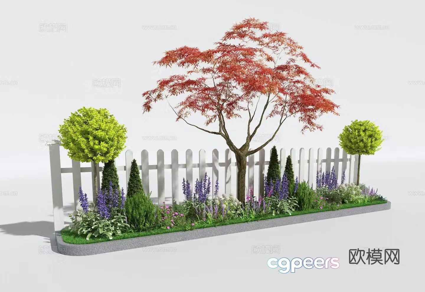 Tree Pond Flower Pond 3d model