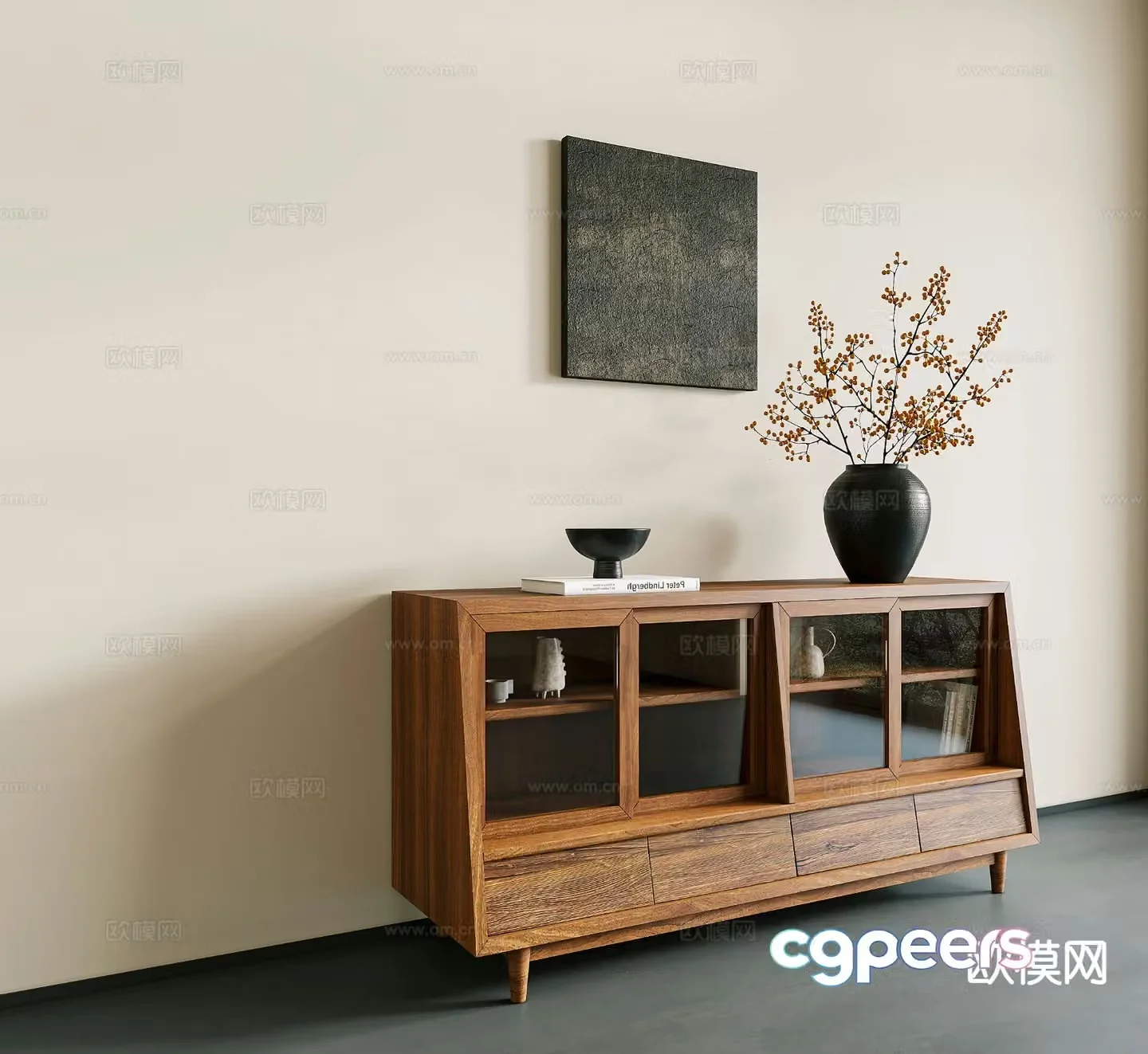 Wabi-sabi style sideboard 3d model