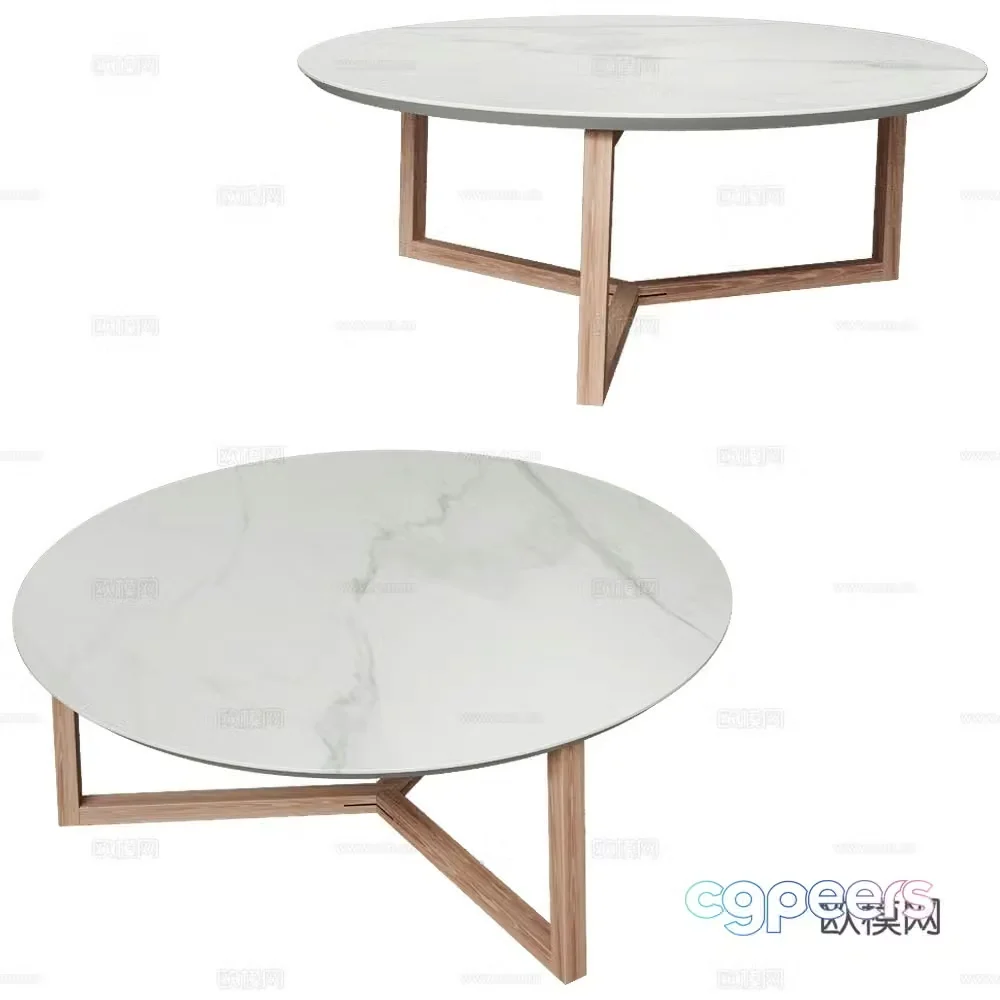 ITF Italian minimalist coffee table marble coffee table round coffee table solid wood coffee table Italian tea 3D model