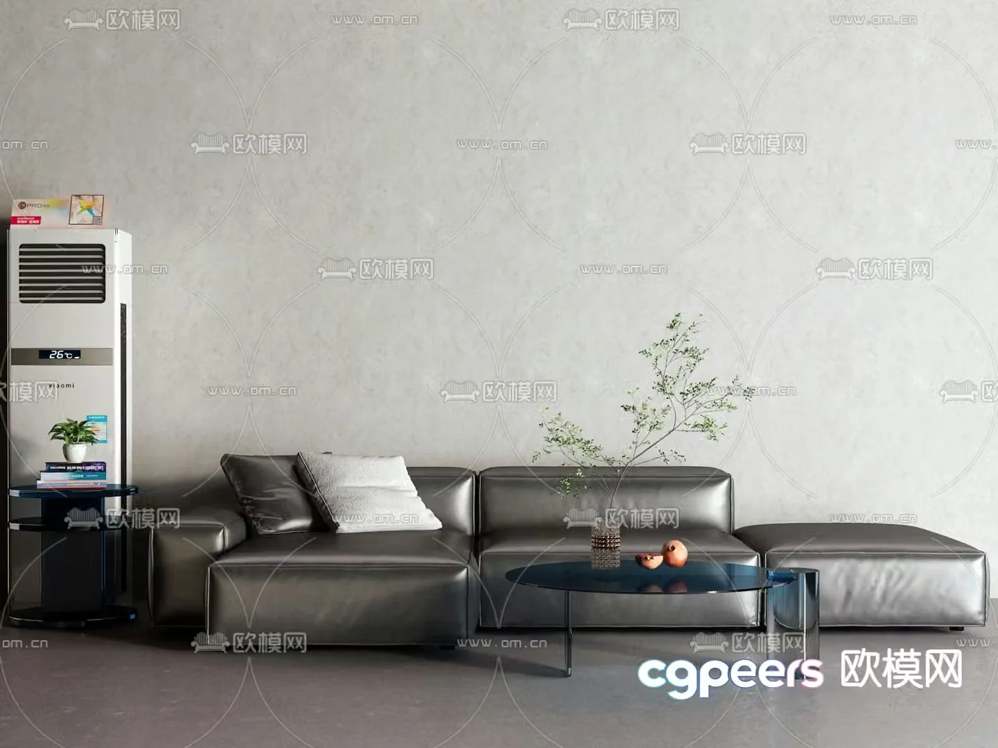 Corner sofa leather sofa 3d model