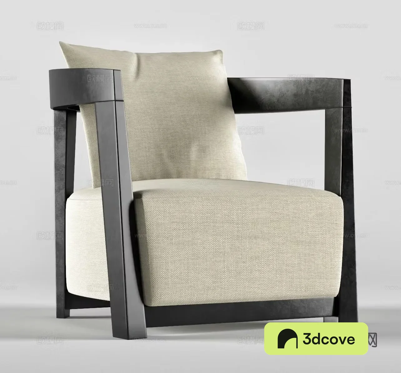 Wasabi single sofa Wasabi single chair B&B single chair Courtyard single chair Armchair Cloth 3D model