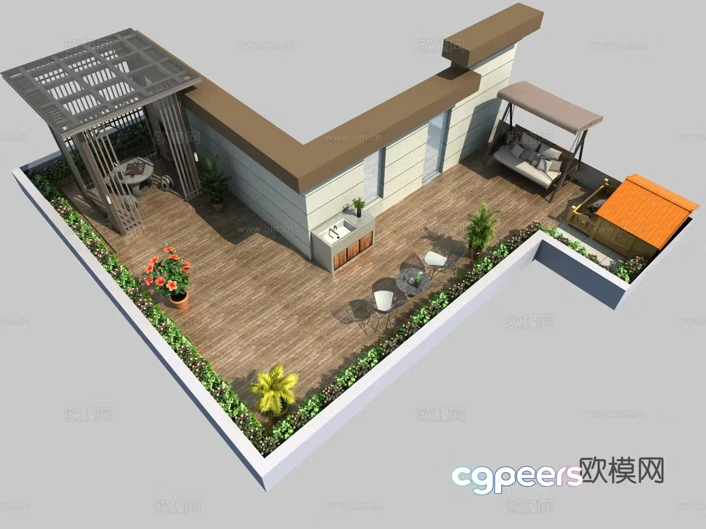 Terrace balcony 3d model