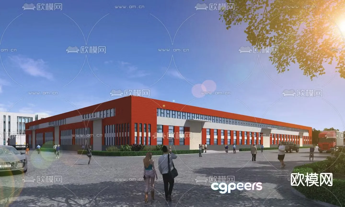Industrial factory production workshop appearance 3d model