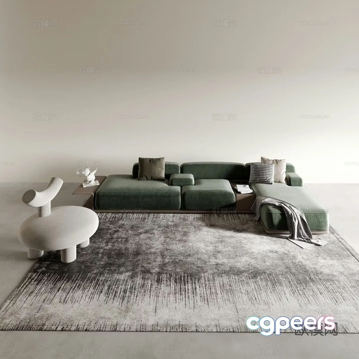 Modern corner sofa modular sofa 3d model