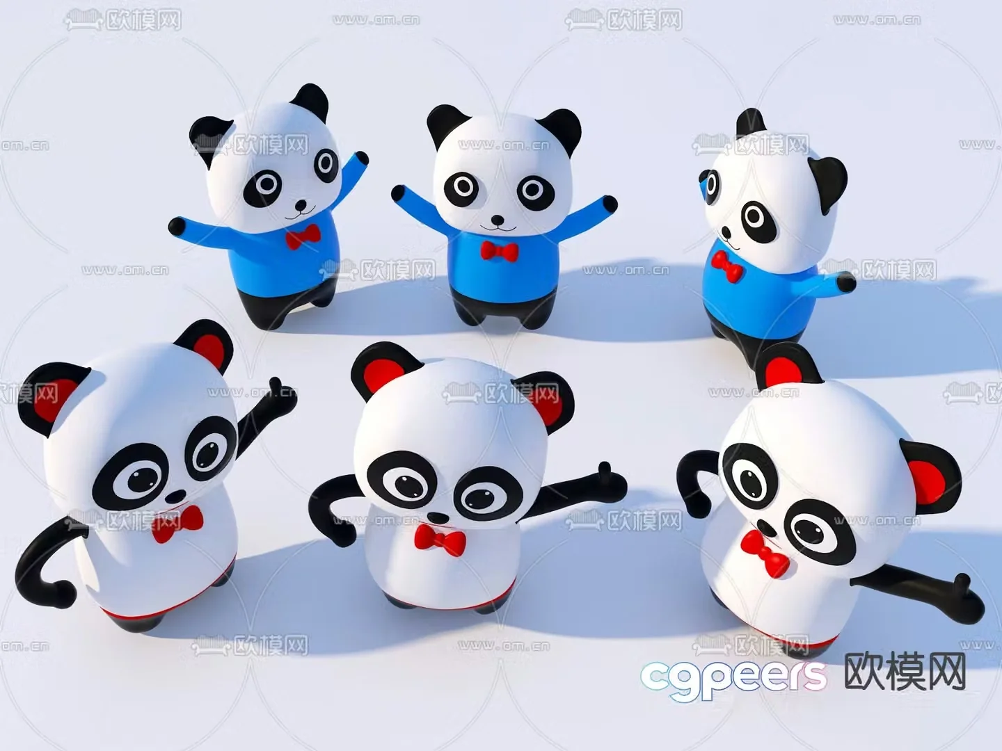 Cartoon panda toy 3d model