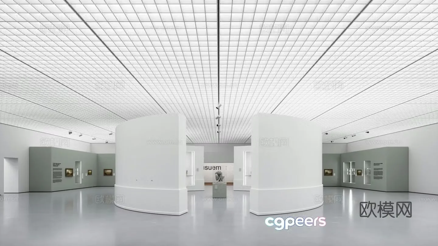 Artwork Exhibition Hall 3D Model