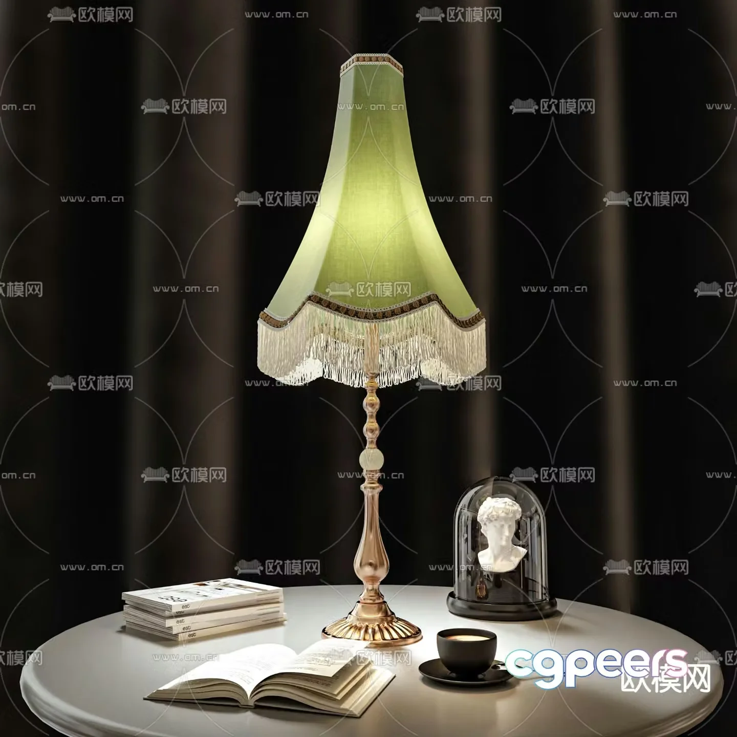 American table lamp 3D model