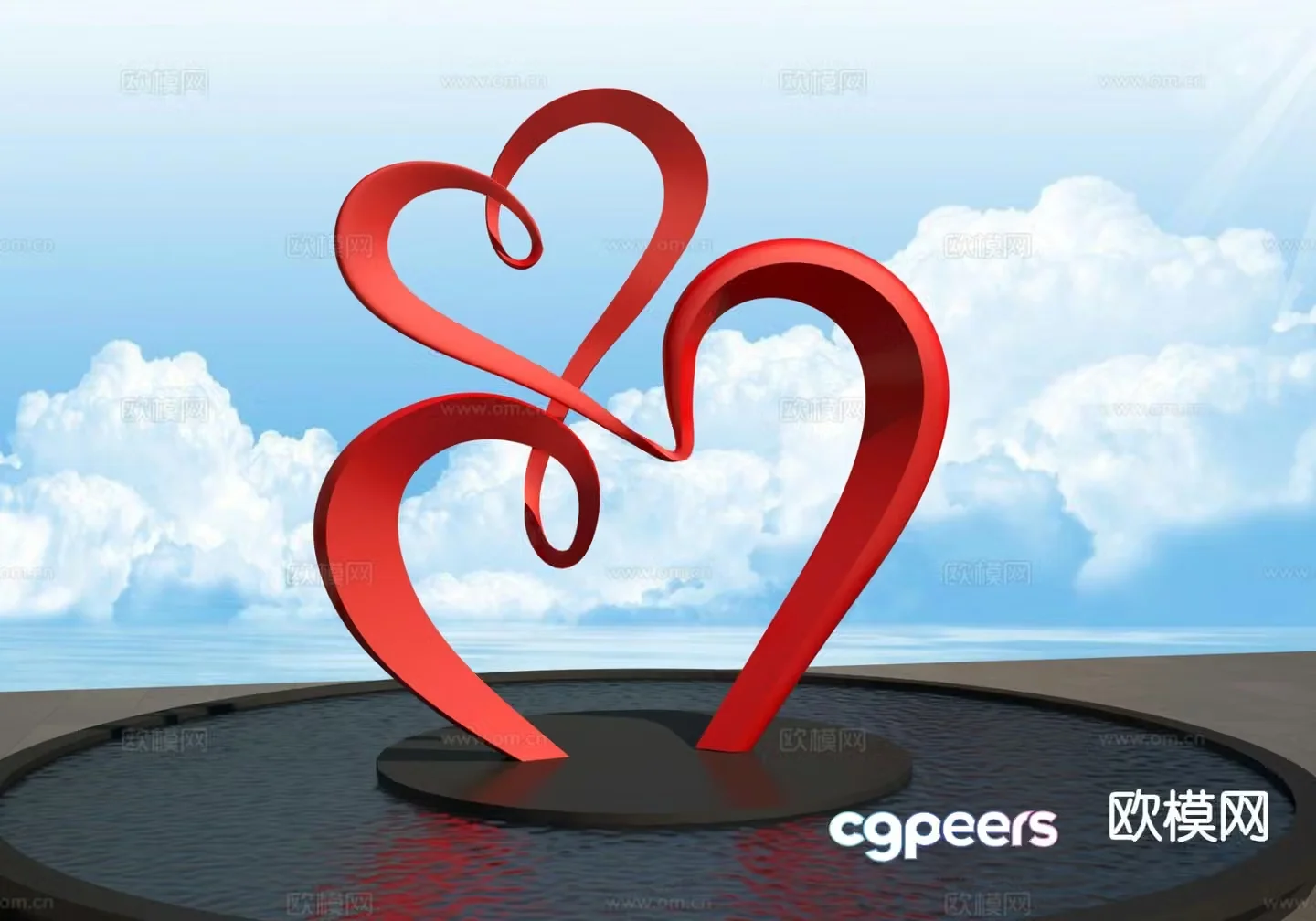 Love sculpture urban sculpture 3d model