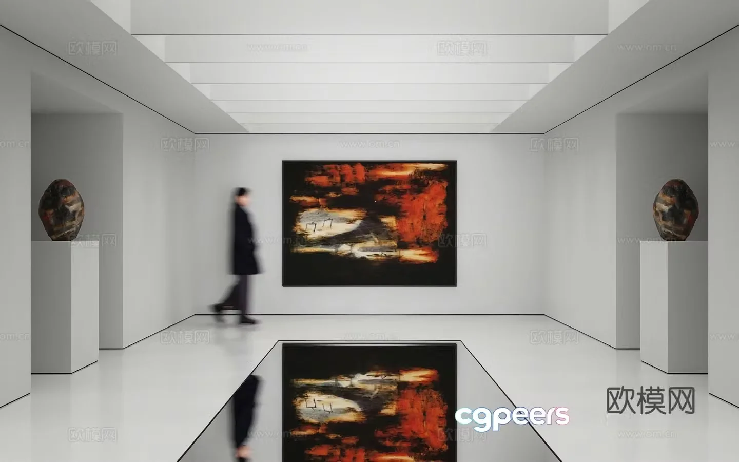 Modern abstract painting Decorative painting Art hanging painting 3d model