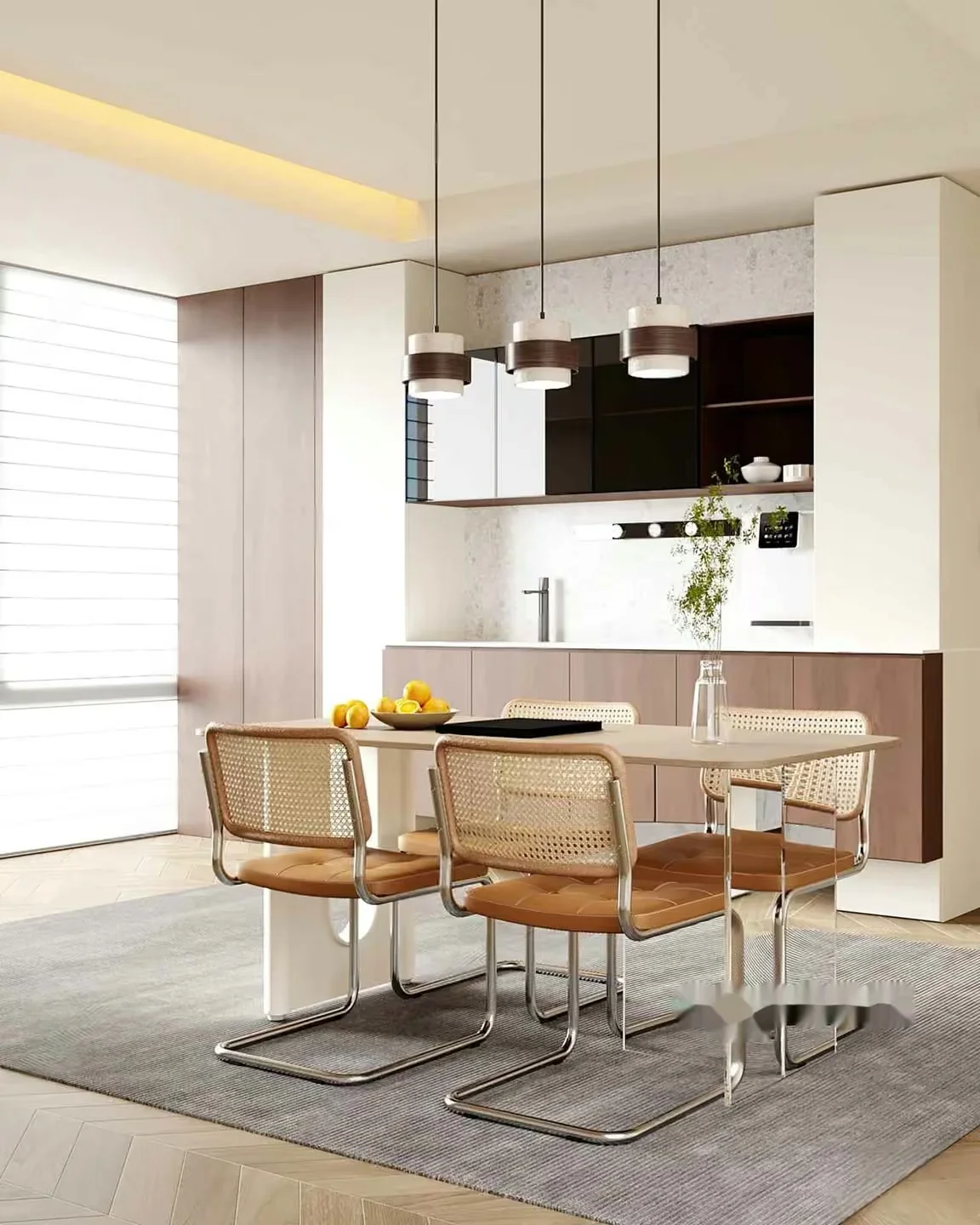 Modern Dining Area 3D Model – 17446 – VRAY Render