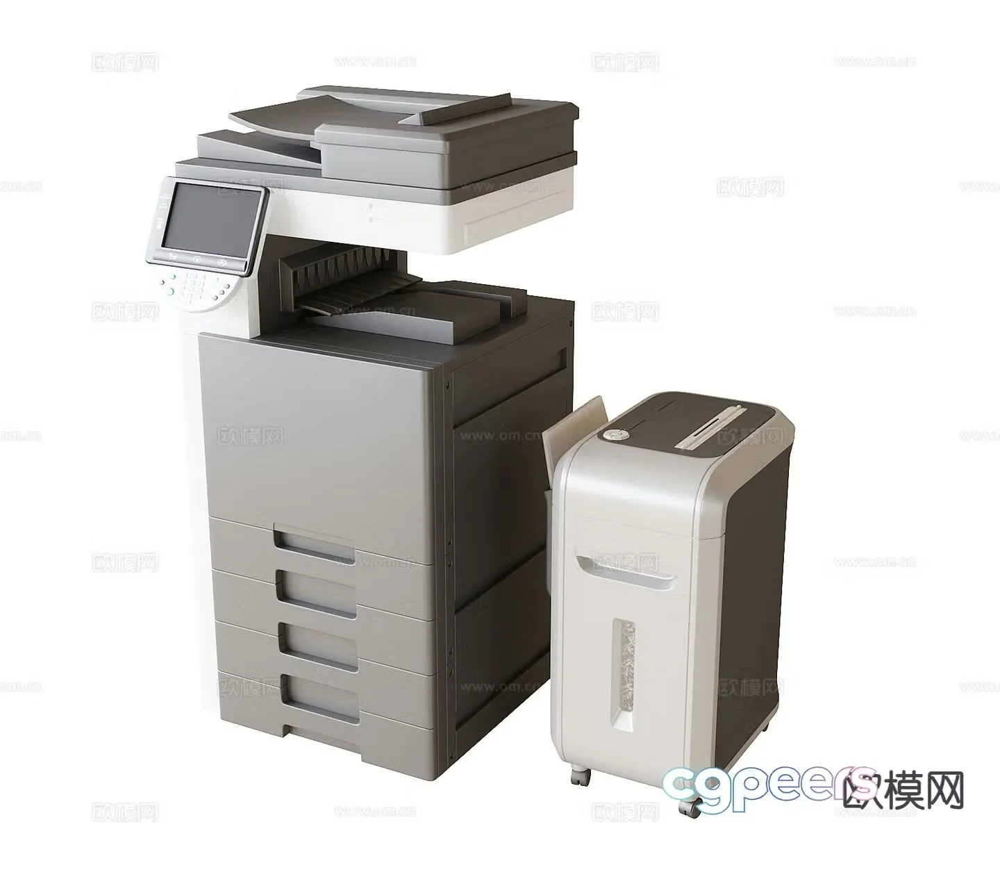 modern printer copy shredder 3d model