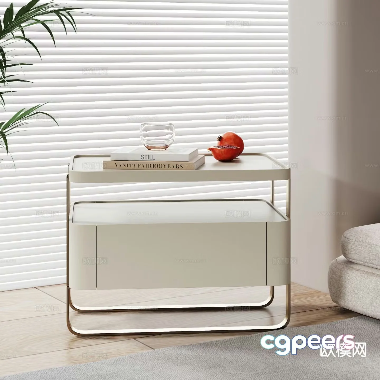 Modern bedside table 3d model