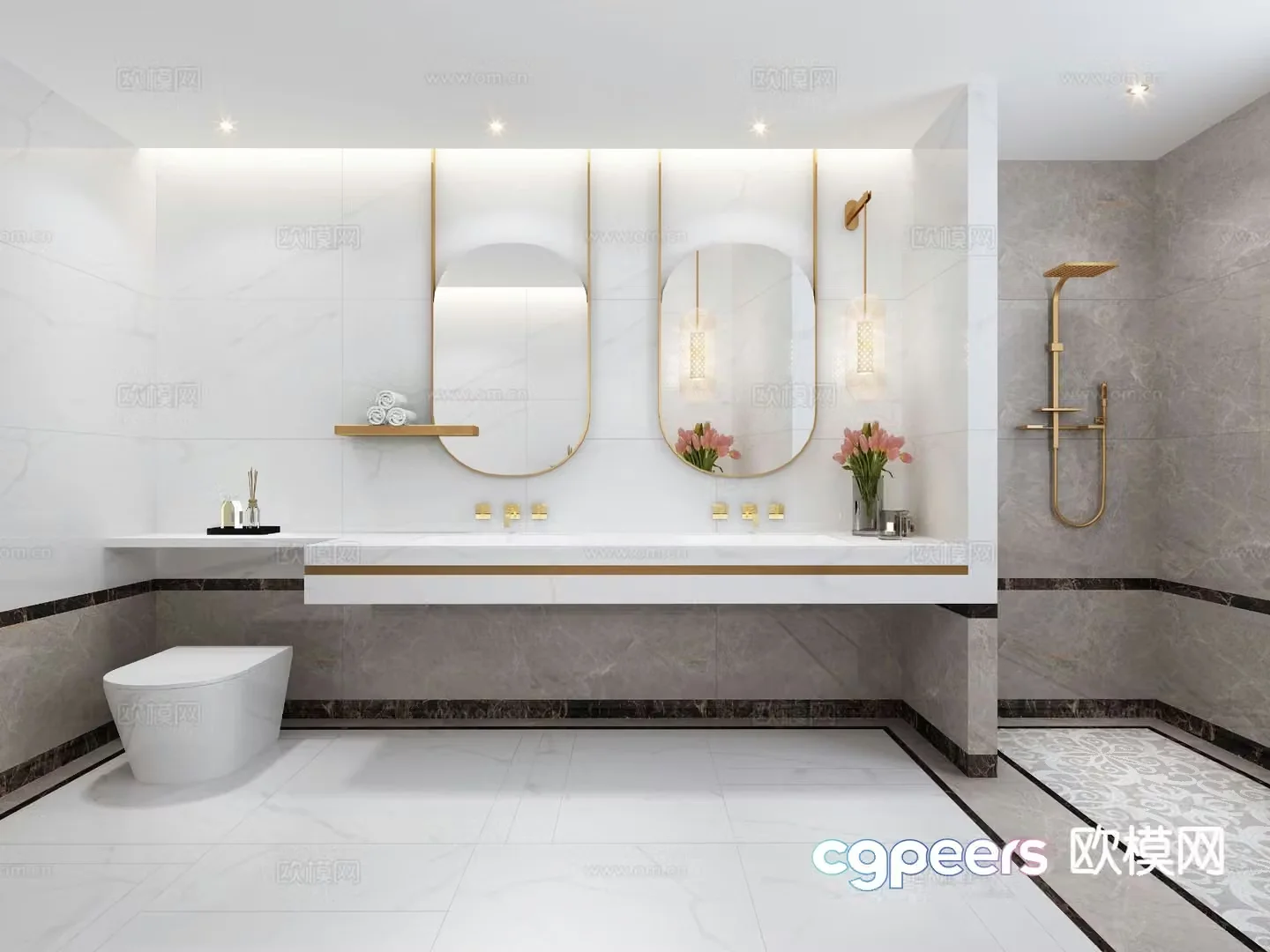 Modern bathroom bathroom toilet 3d model