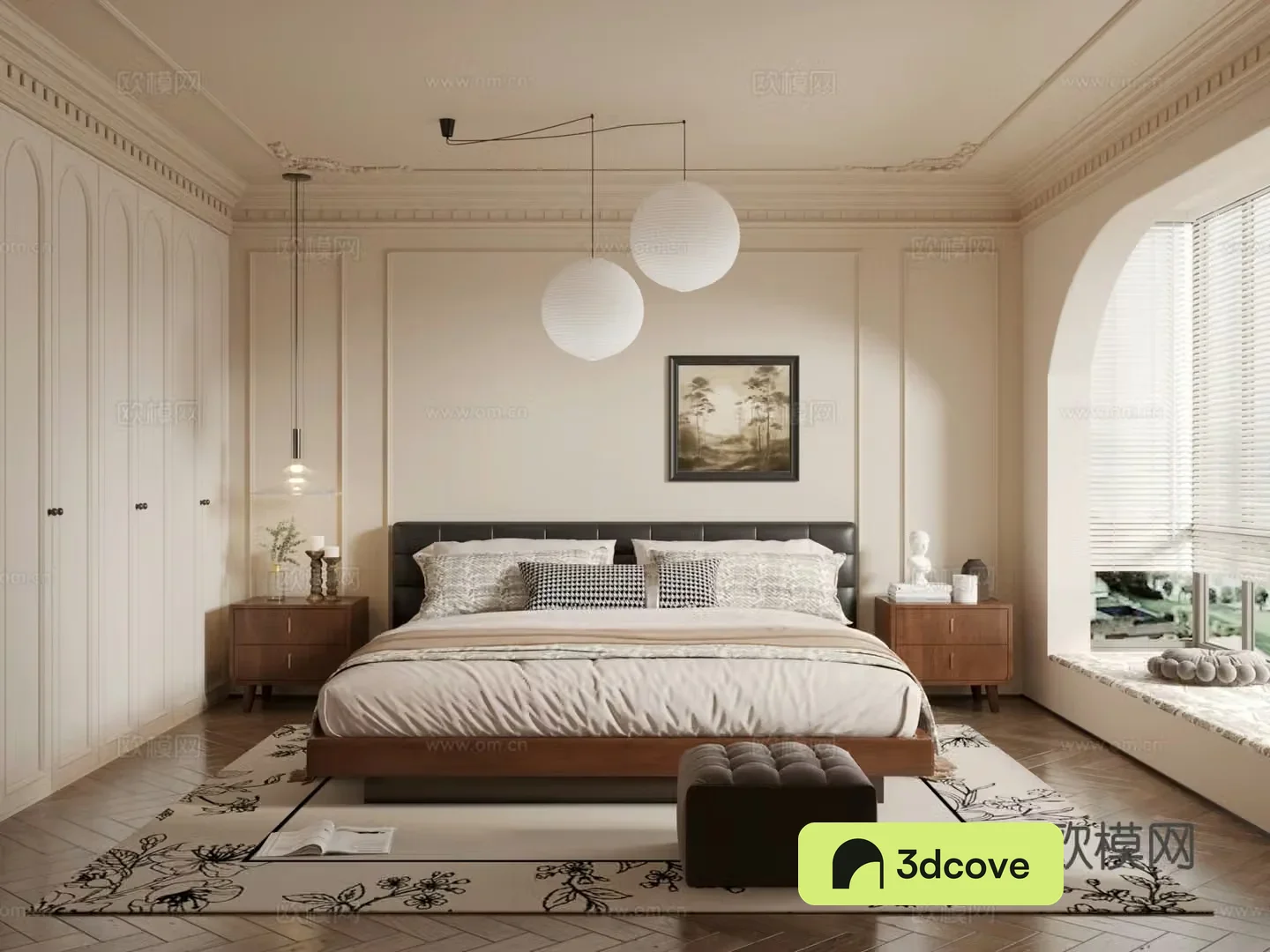 Middle style bedroom master bedroom 3D model