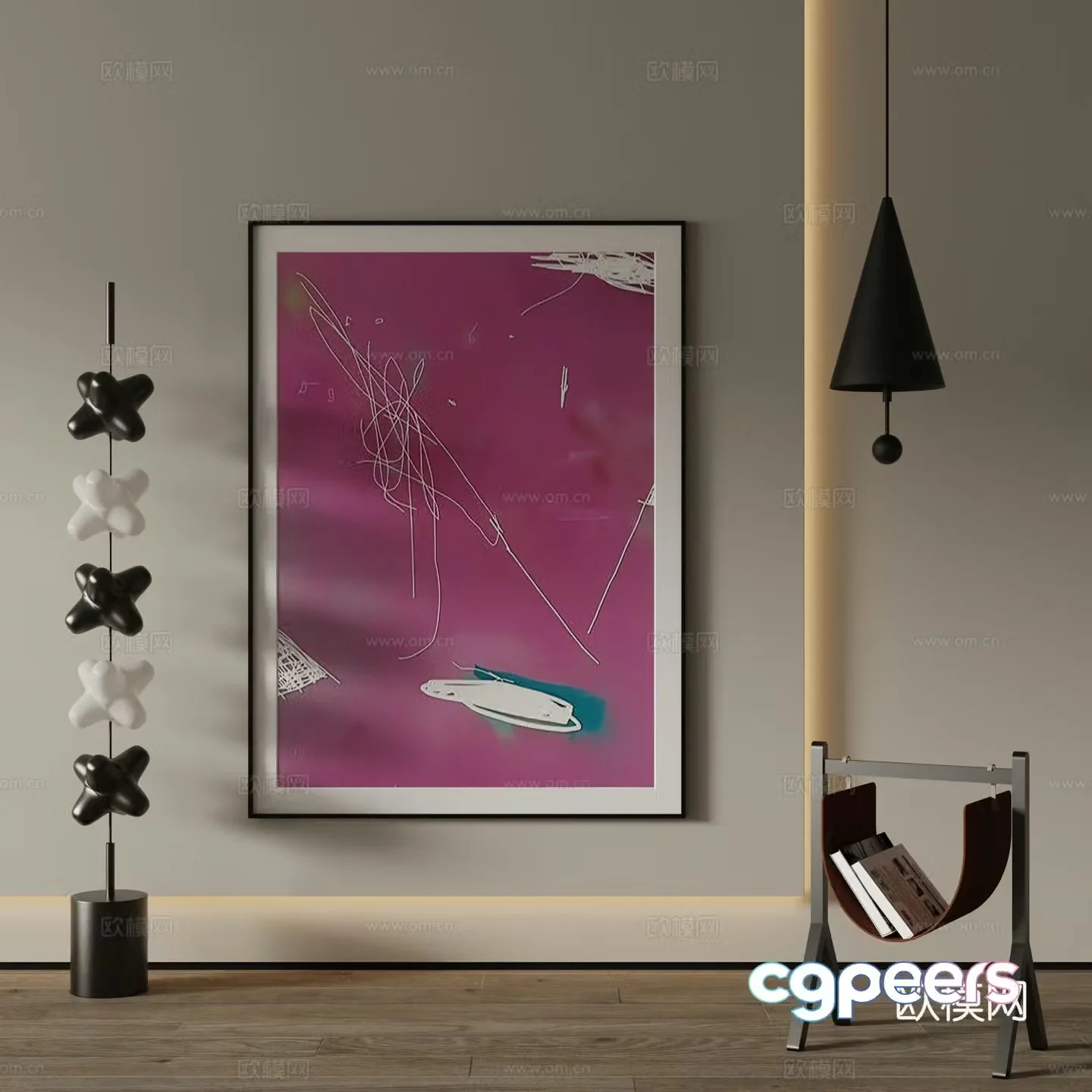 Modern Art Painting Decorative Painting 3D Model