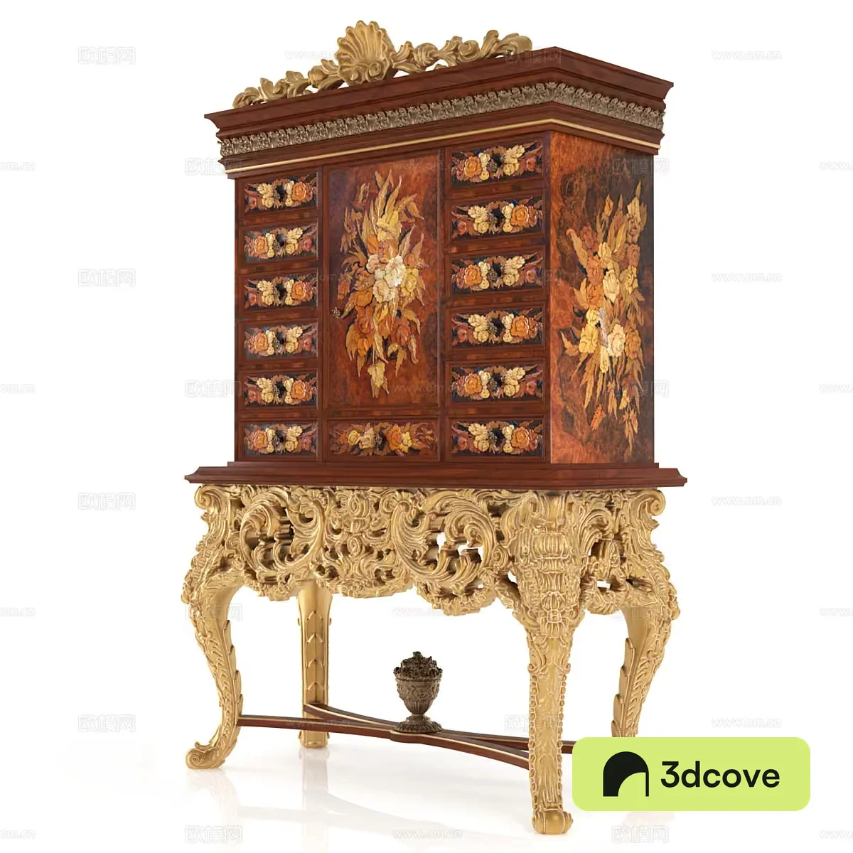 Antique Cabinet With Intricate Carvings