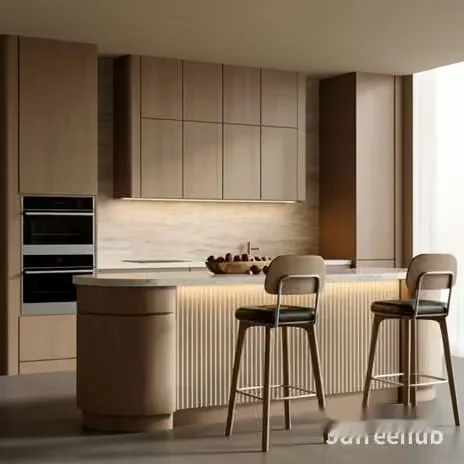 Modern Kitchen With Bar Stools 3D Model – 19638 – VRAY Render