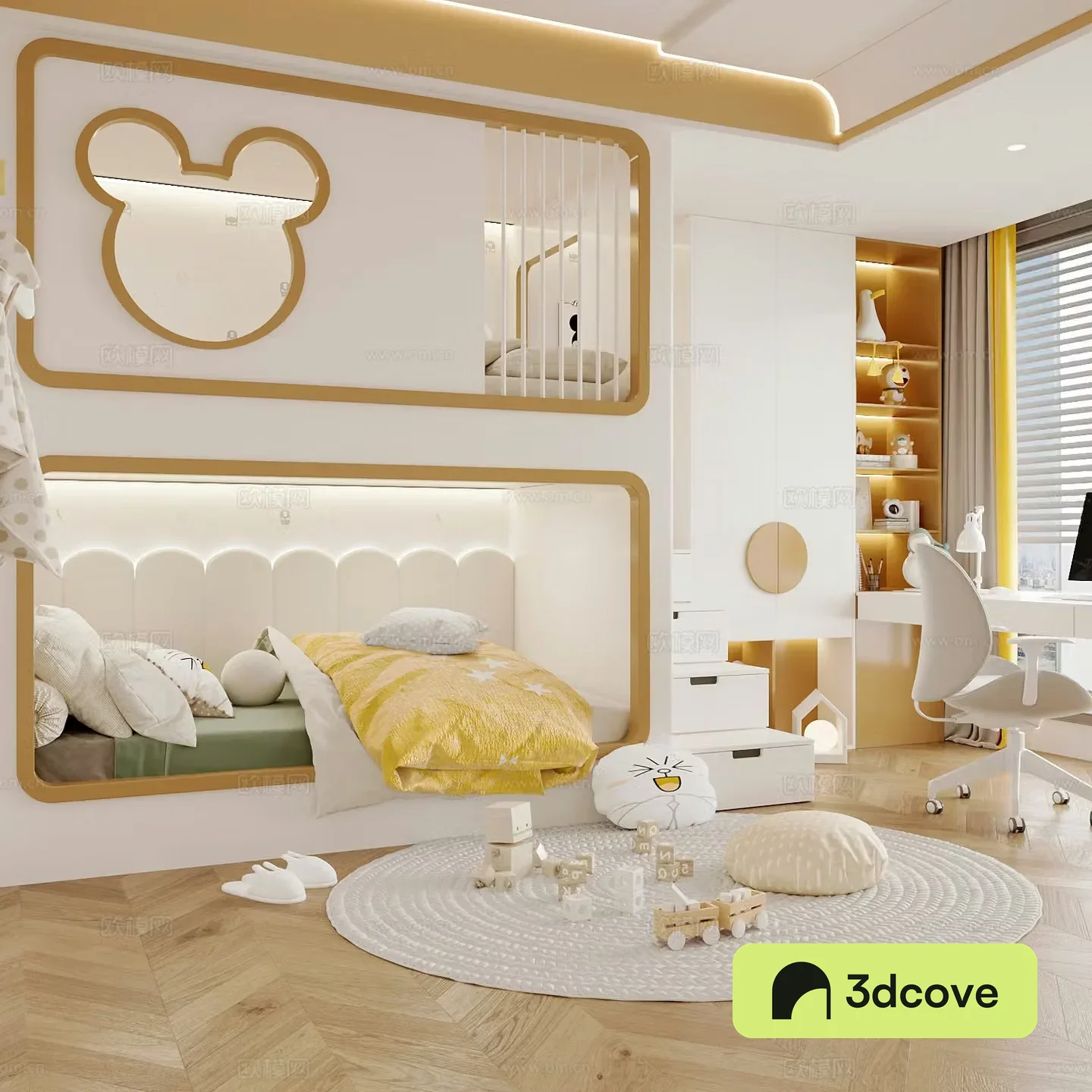 Modern children’s room boy’s room girl’s room children’s bed children’s wardrobe children’s desk