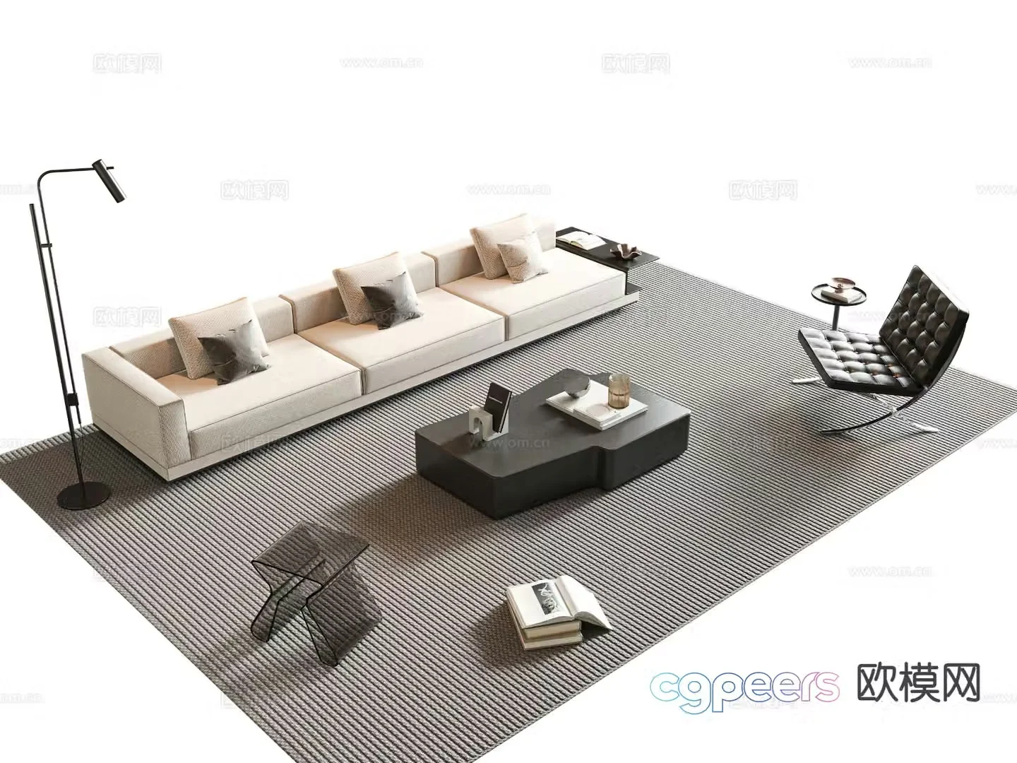 Italian sectional sofa 3d model