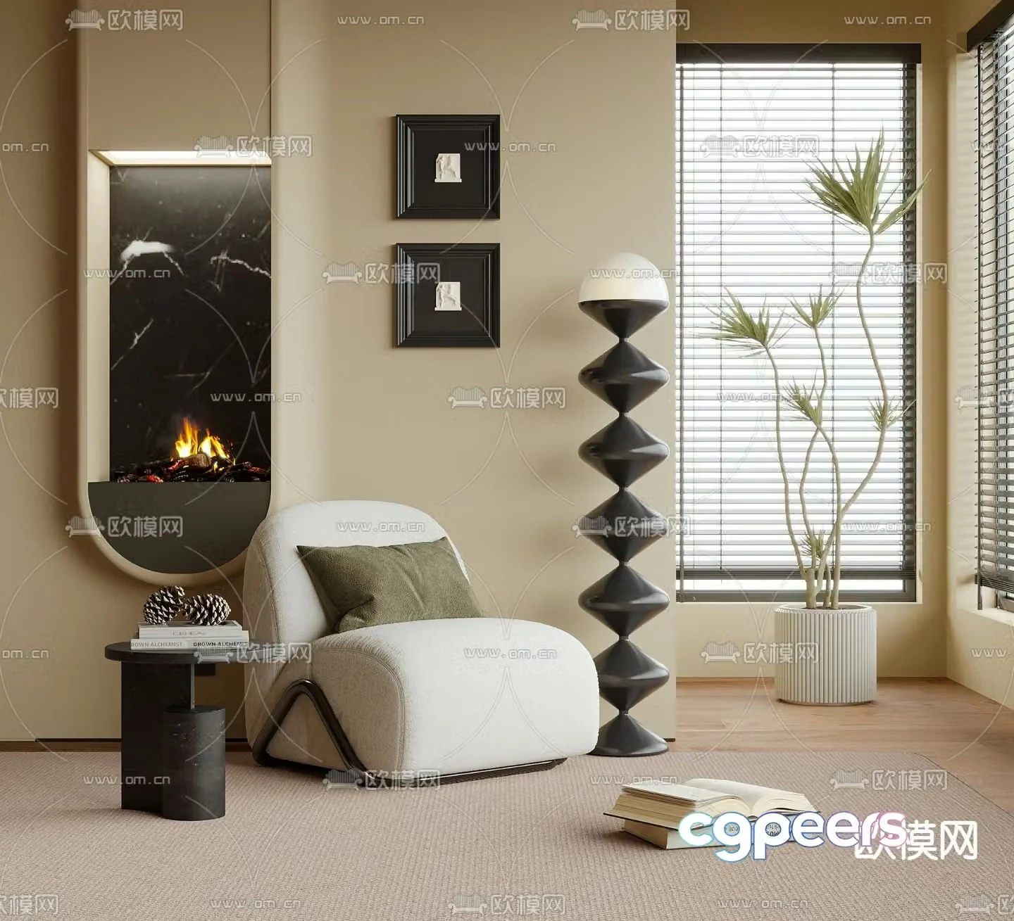 Sofa chair leisure chair table 3d model