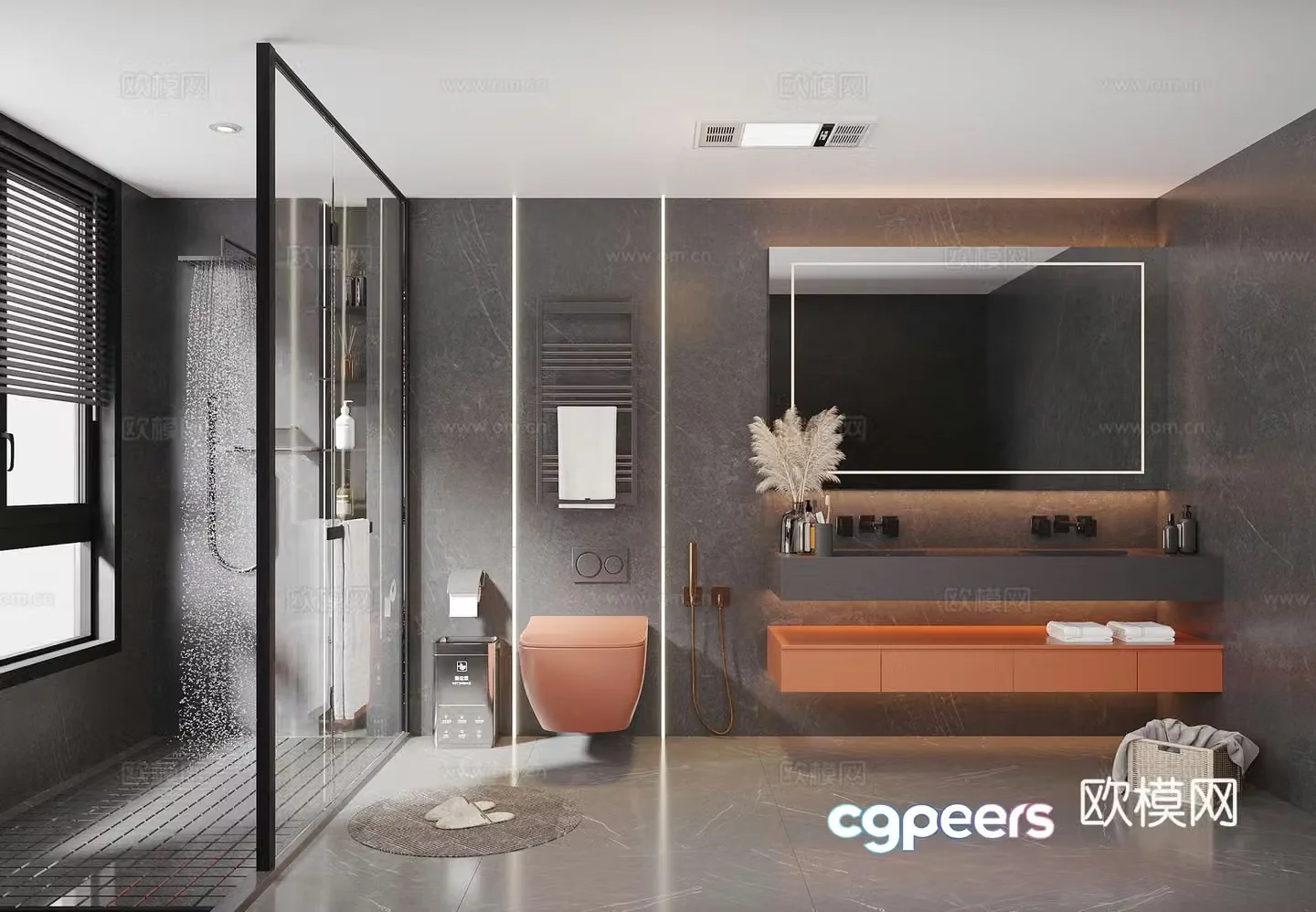 Modern bathroom bathroom cabinet toilet bathroom cabinet 3d model