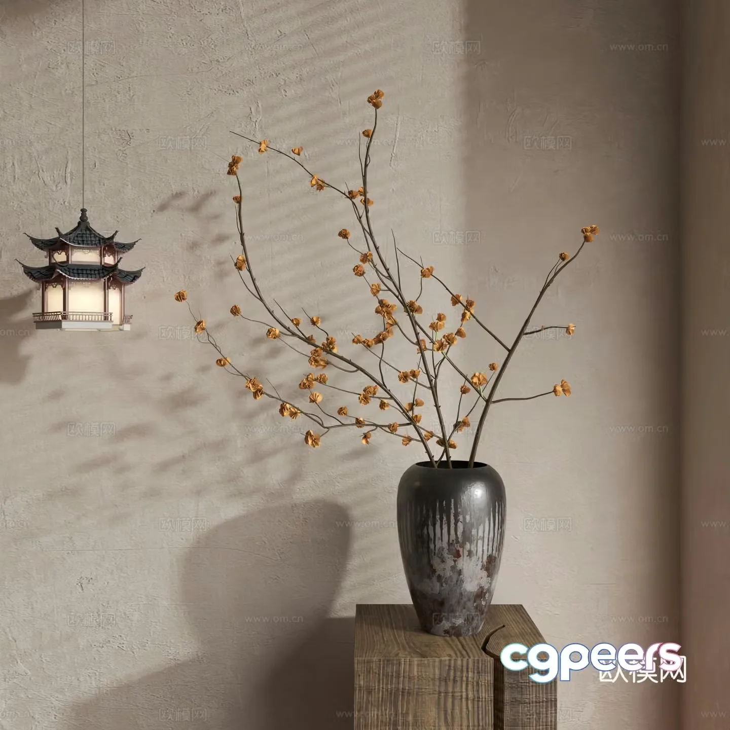 Waverly Flower Art Middle Ages Flower Art New Chinese Flower Art Modern Flower Art Vase 3D Model