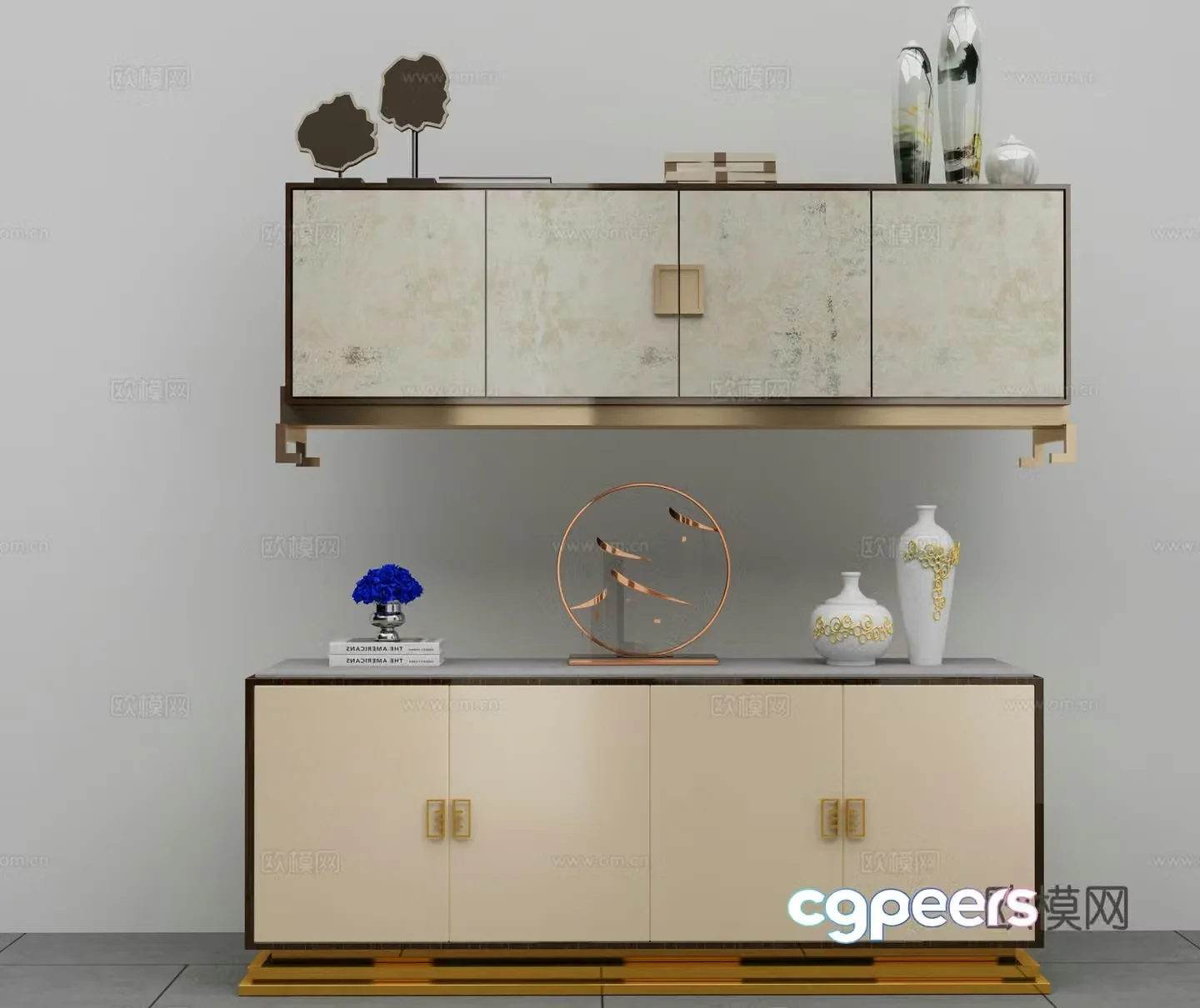 New Chinese TV cabinet combination 3D model