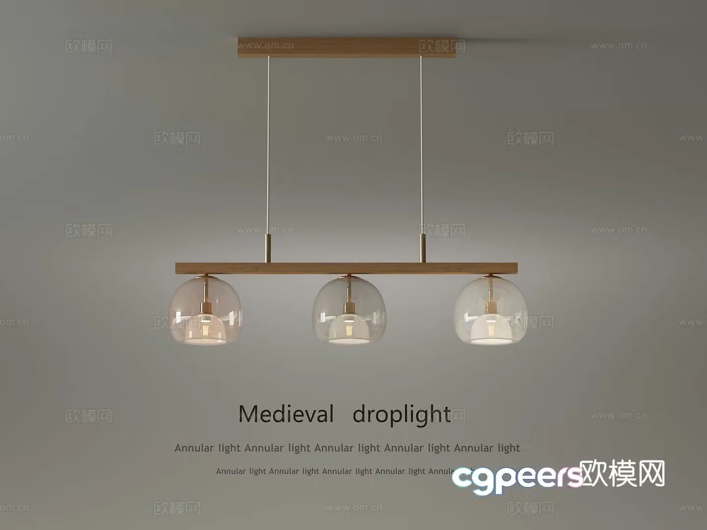 Creamy Chandelier Restaurant Chandelier 3D Model