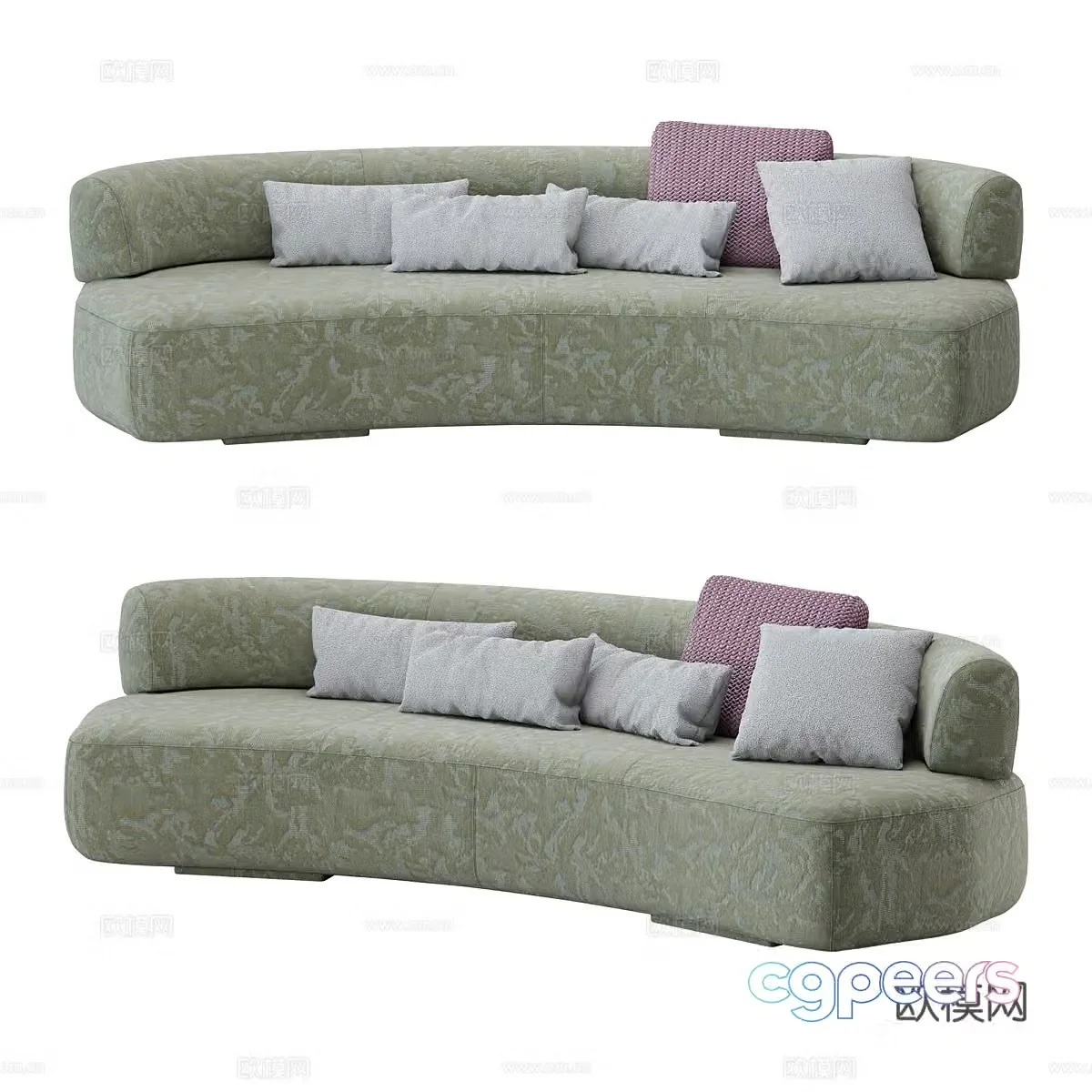 Special shaped sofa curved sofa 3d model