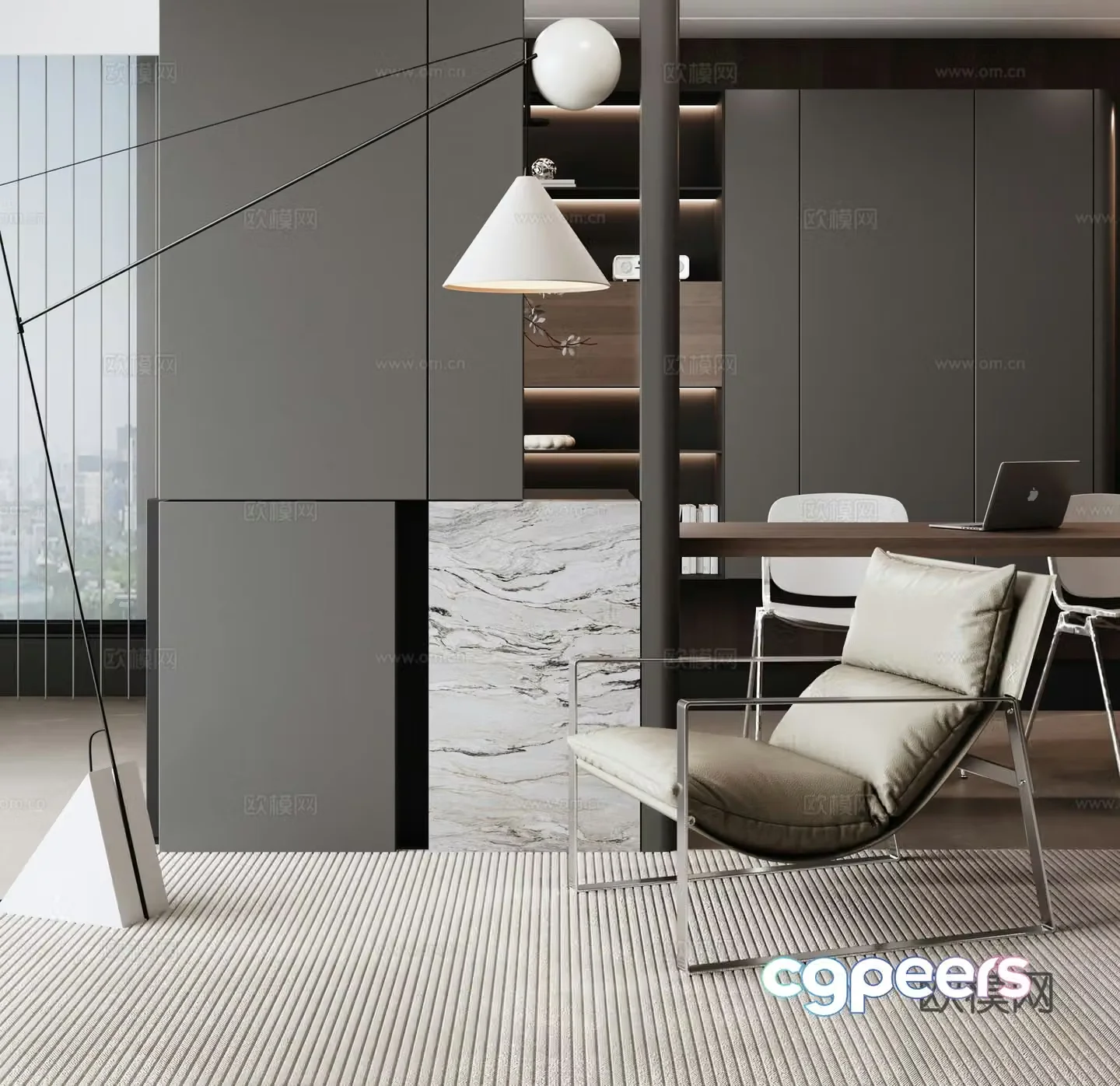 Modern chair leisure chair 3d model