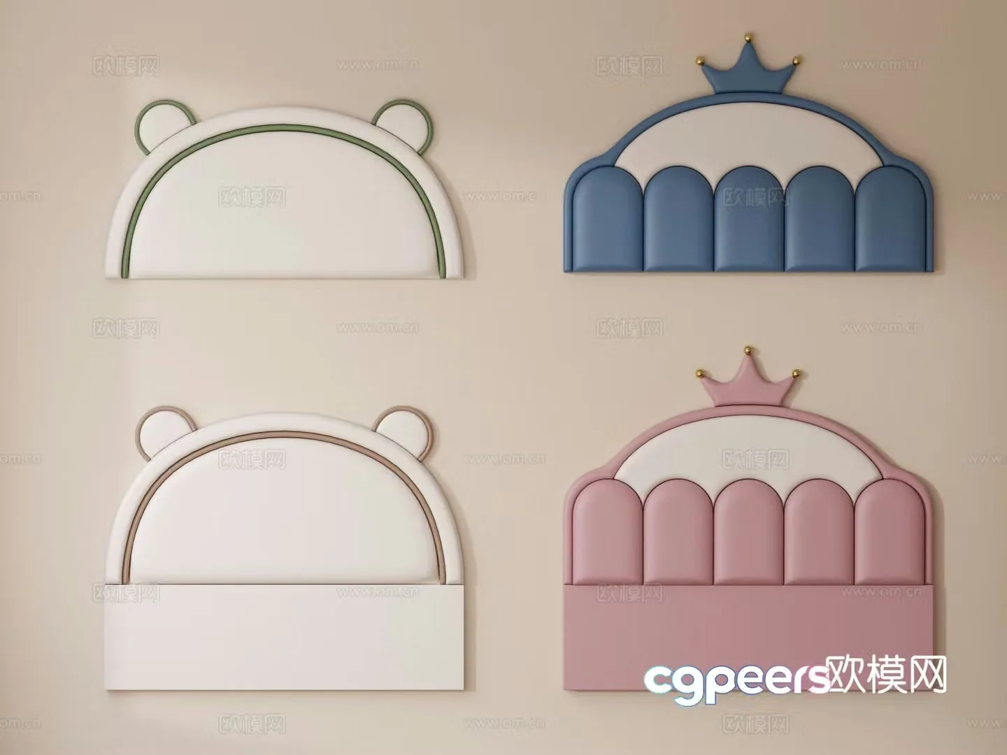 Children’s bed soft bag bedside tatami soft bag cartoon soft bag 3D model