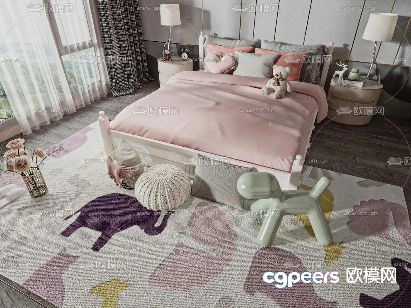 Modern children’s bed 3d model