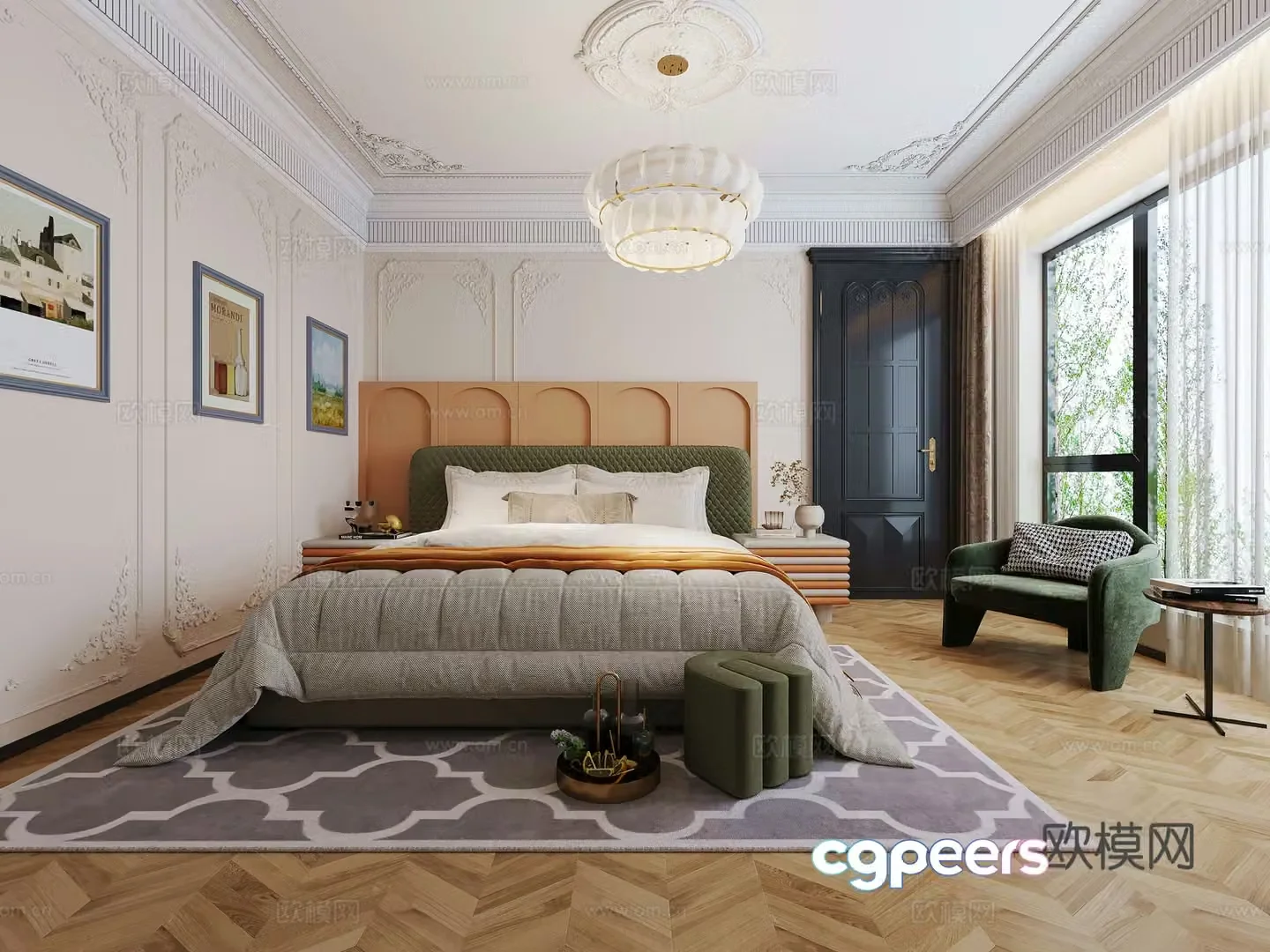 French bedroom second bedroom 3D model