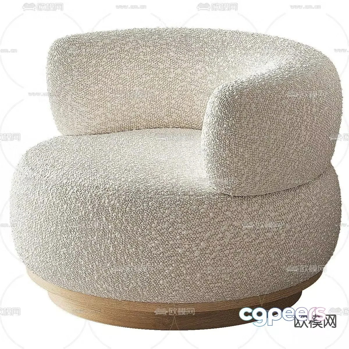 Fabric sofa single sofa 3d model