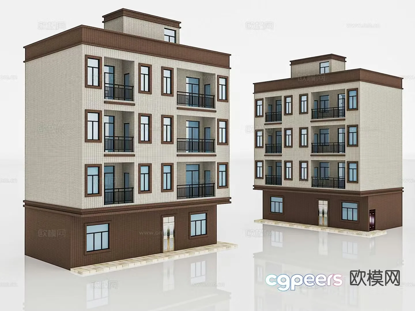 Modern houses high-rise buildings residential buildings rural buildings 3D model