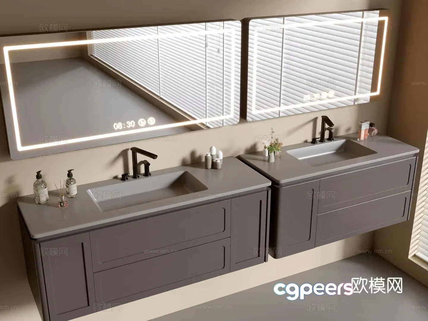 Modern bathroom cabinet bathroom basin bathroom ornaments mirror cabinet sink 3d model
