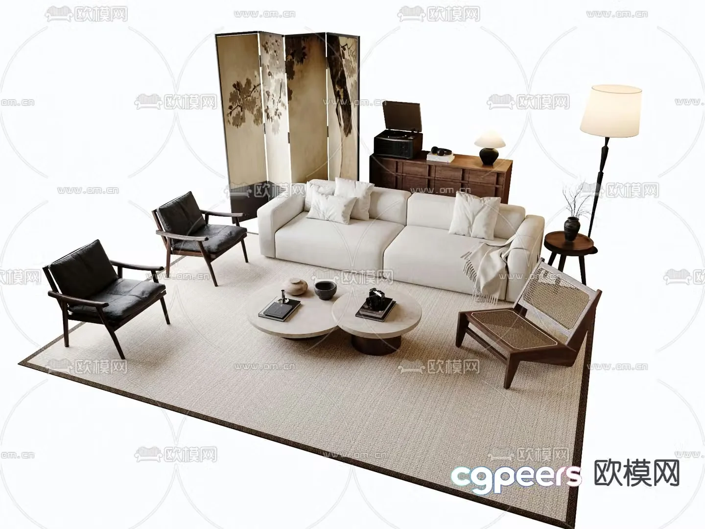 Medieval style modular sofa 3D model