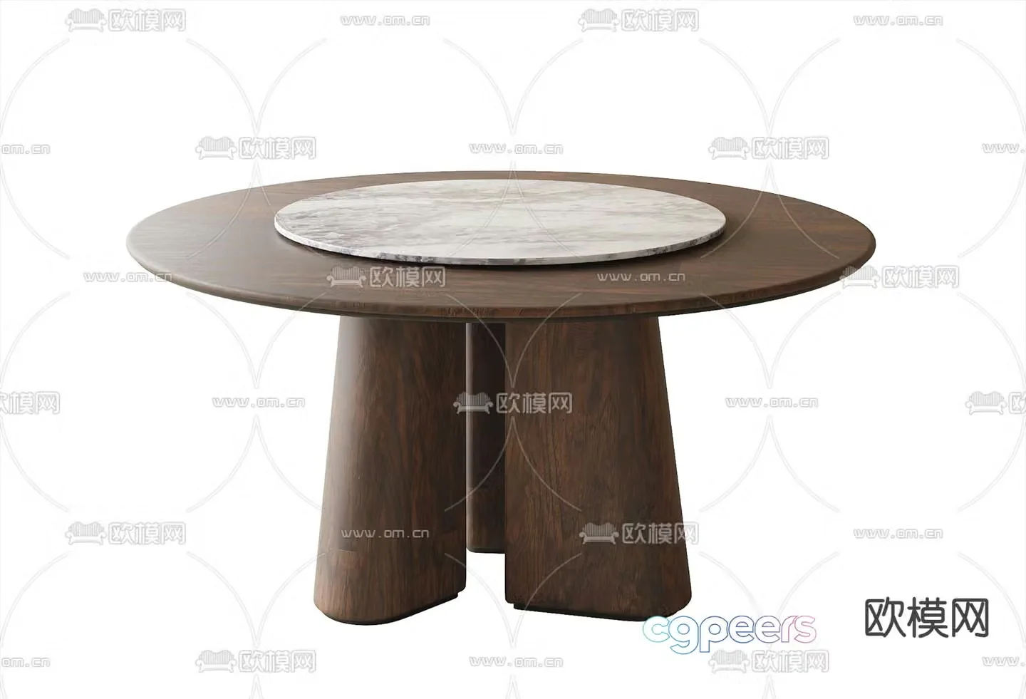 Round dining table 3d model