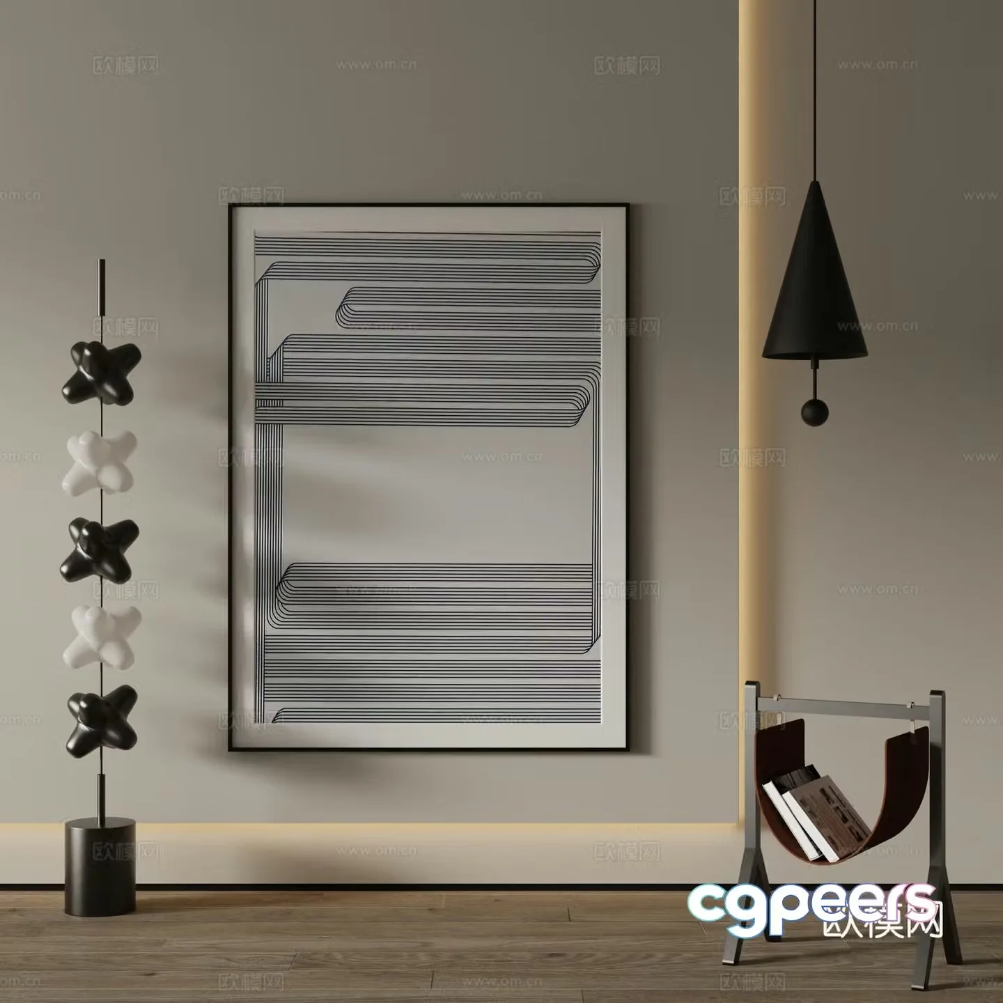 Modern Art Painting Decorative Painting 3D Model