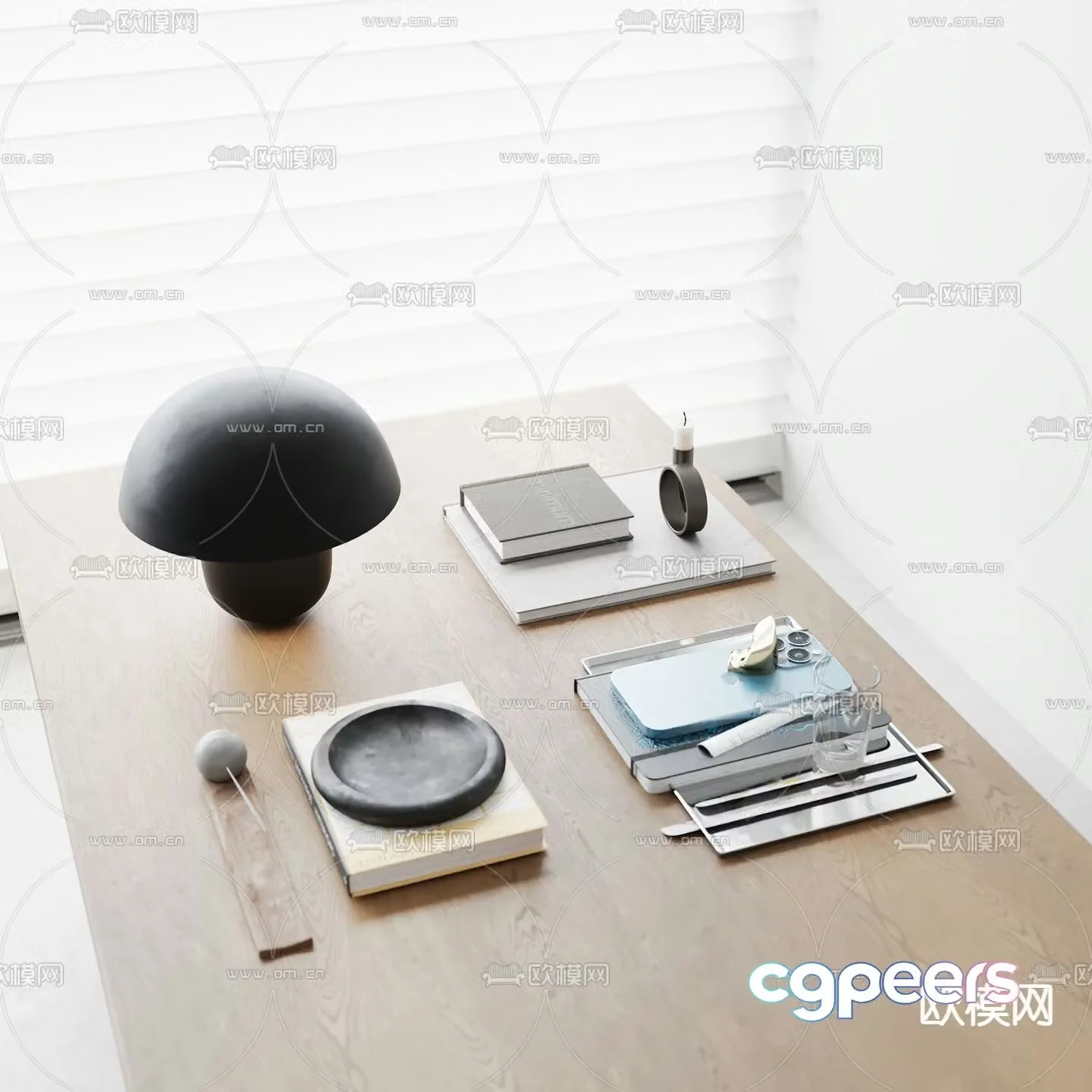 Office Supplies Desktop Decorations Mobile Phones Laptop 3D Model