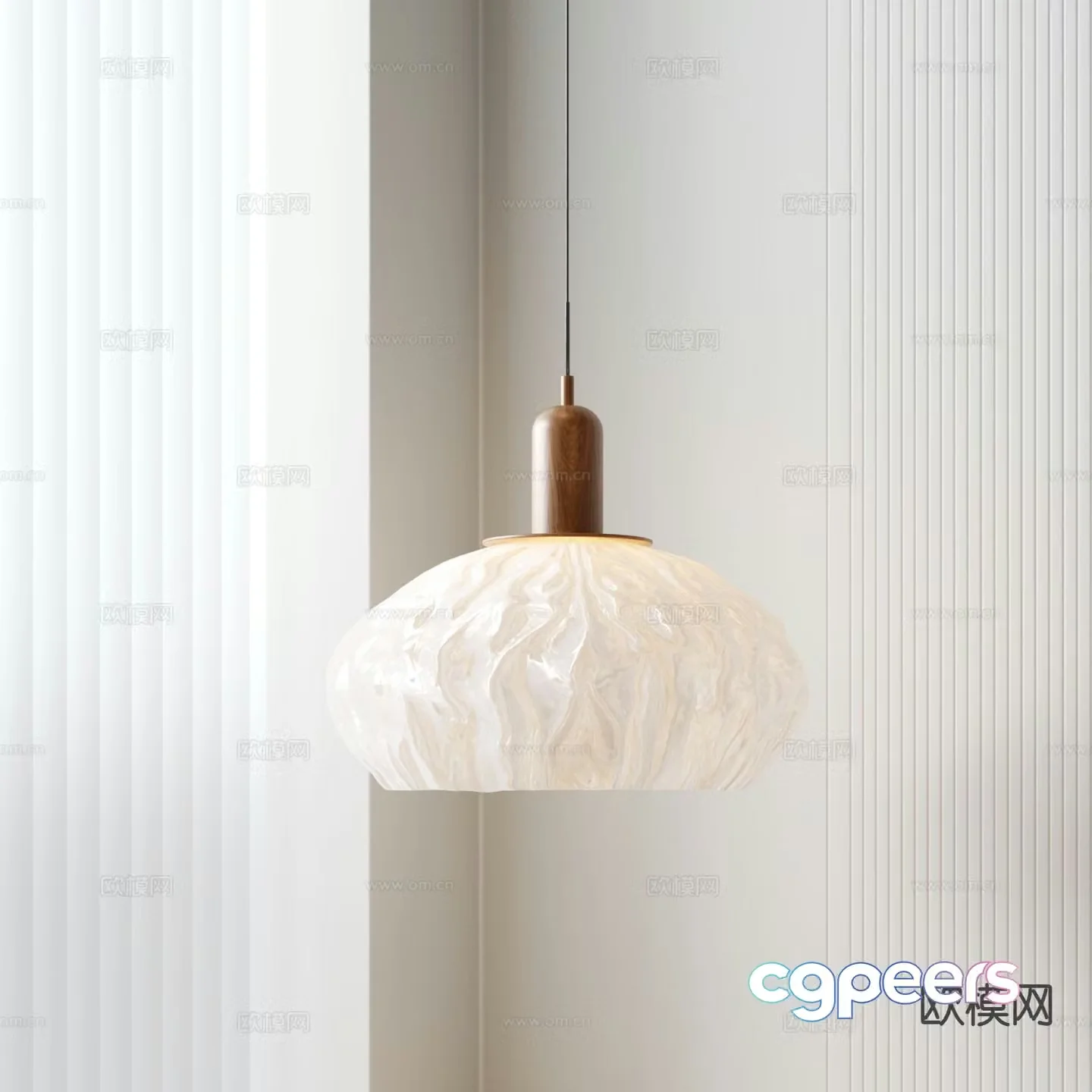 Medieval pleated chandelier 3d model