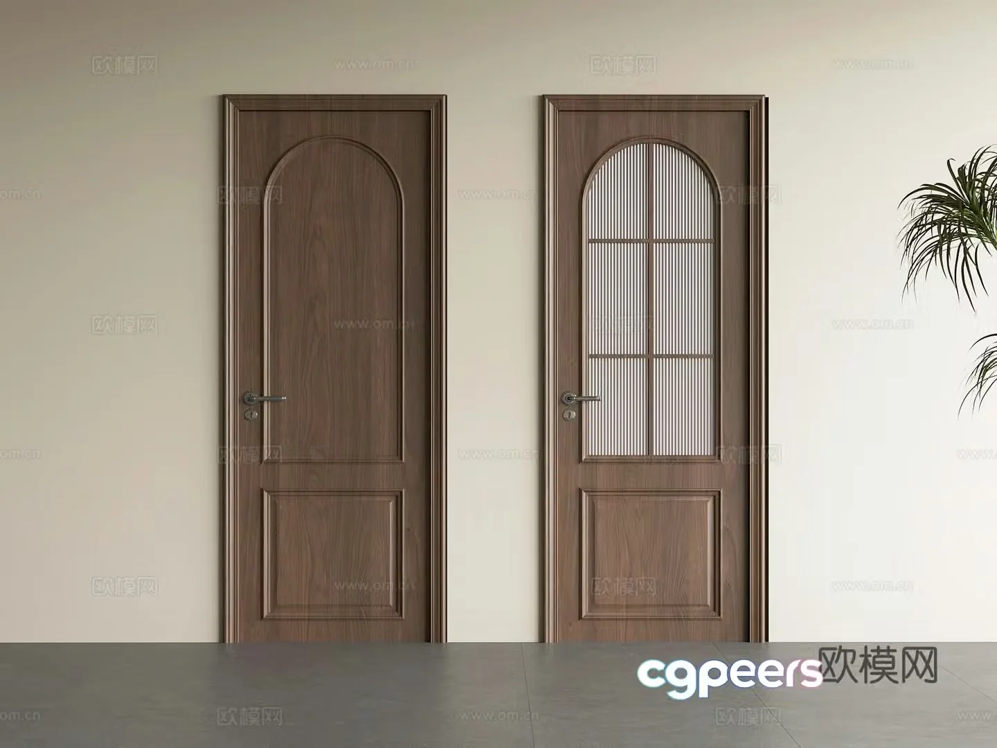 05 Single-open door Medium style Single-open door Glass door Indoor door 3D model