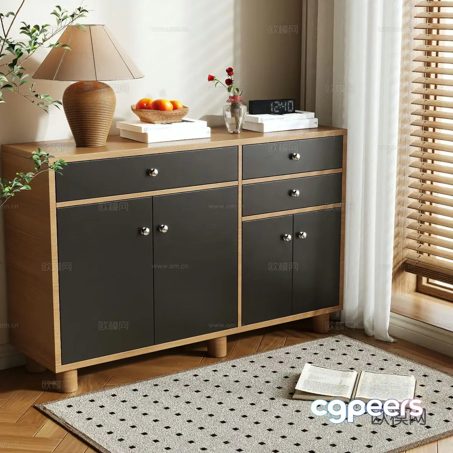 Medieval style shoe cabinet 3D model