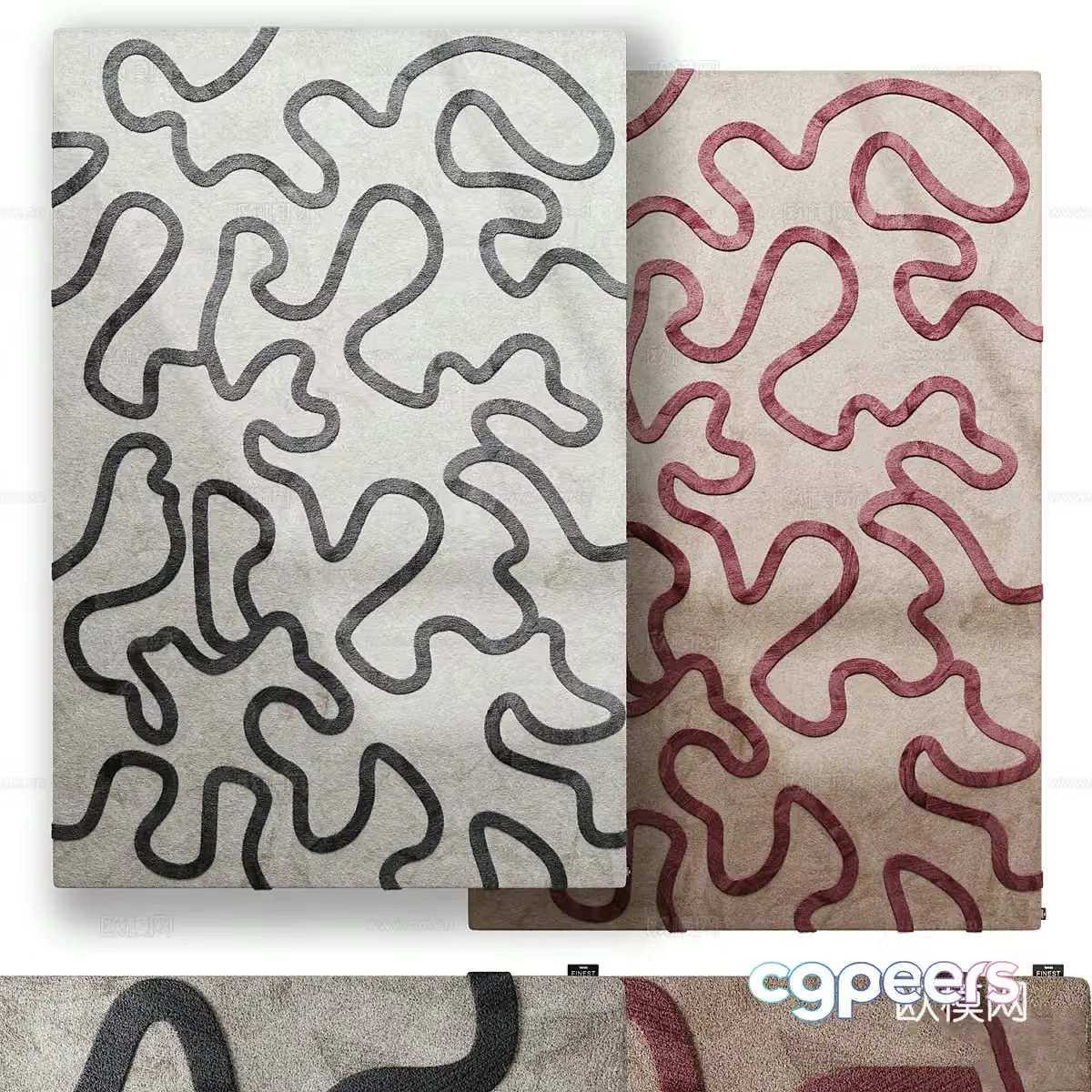 New Chinese style Keith Beige carpet 3d model