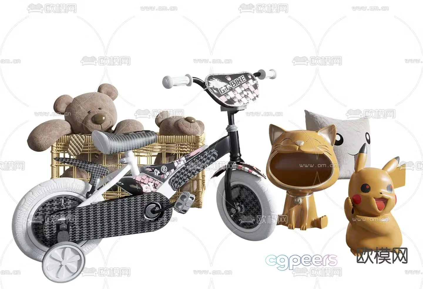 Modern toy car doll toy d model